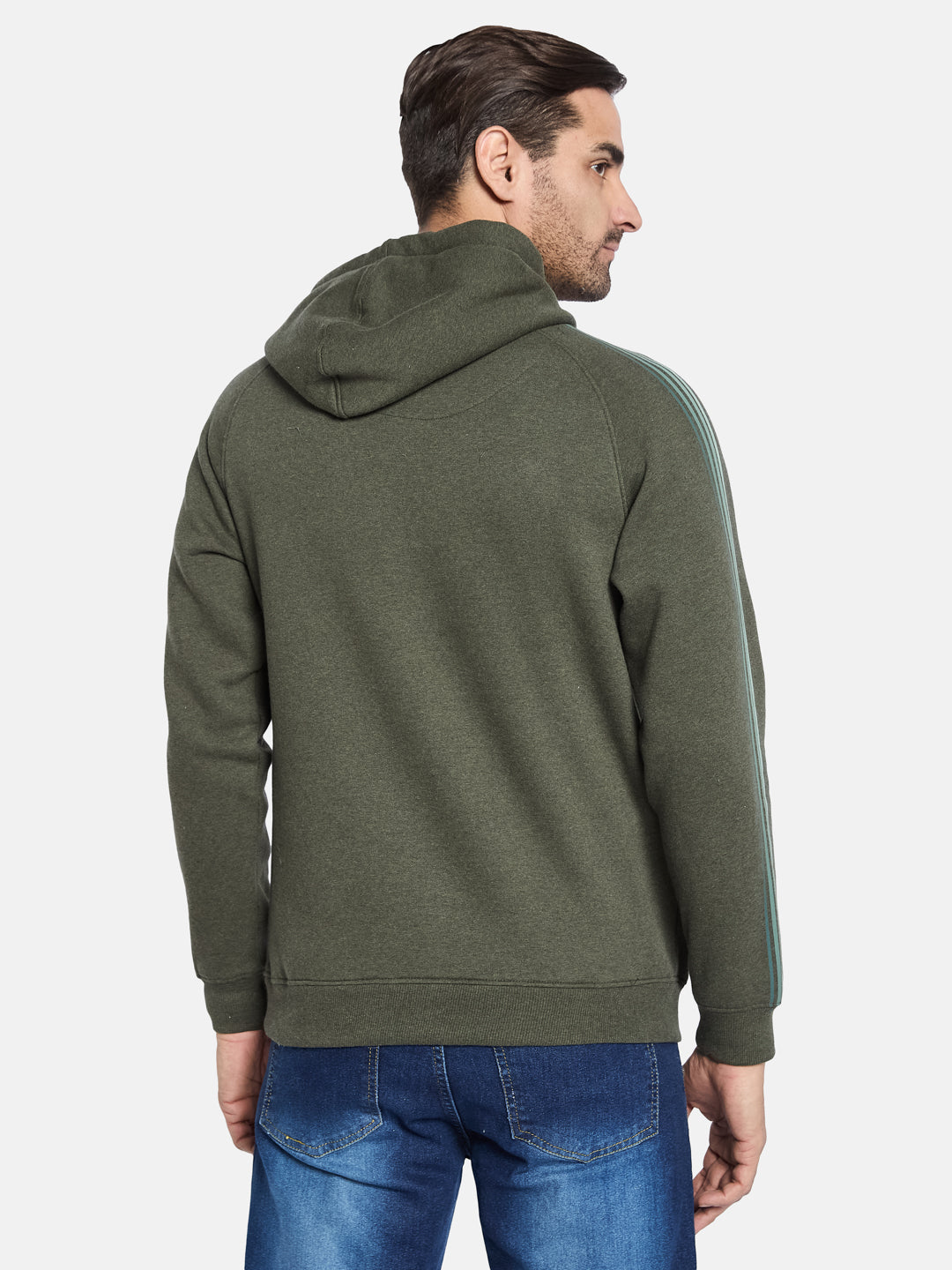 Octave Men Printed Hooded Pullover Sweatshirt