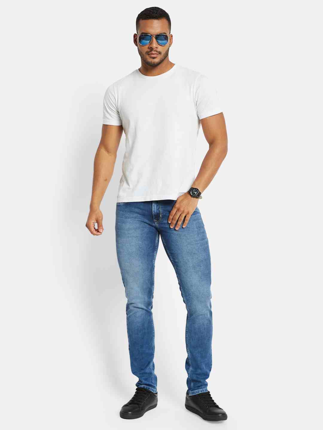 Octave Men Slim Fit Heavy Fade Stretchable Jeans