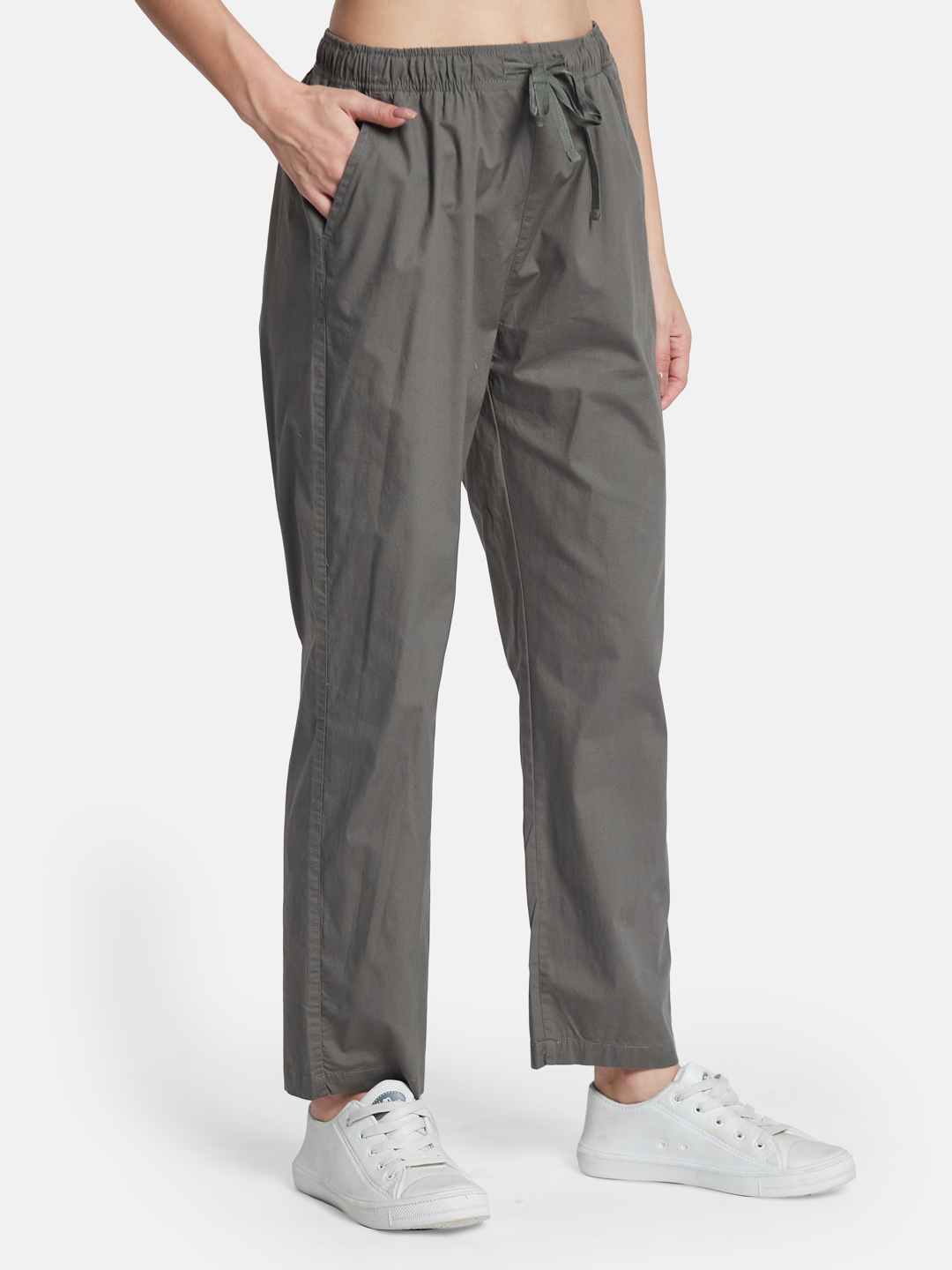 METTLE Women Regular Fit Mid Rise Cotton Track Pants