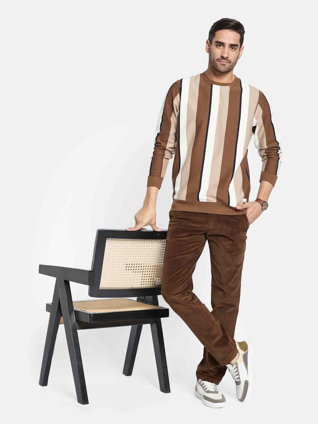 Octave Men Colourblocked Pullover Sweatshirt
