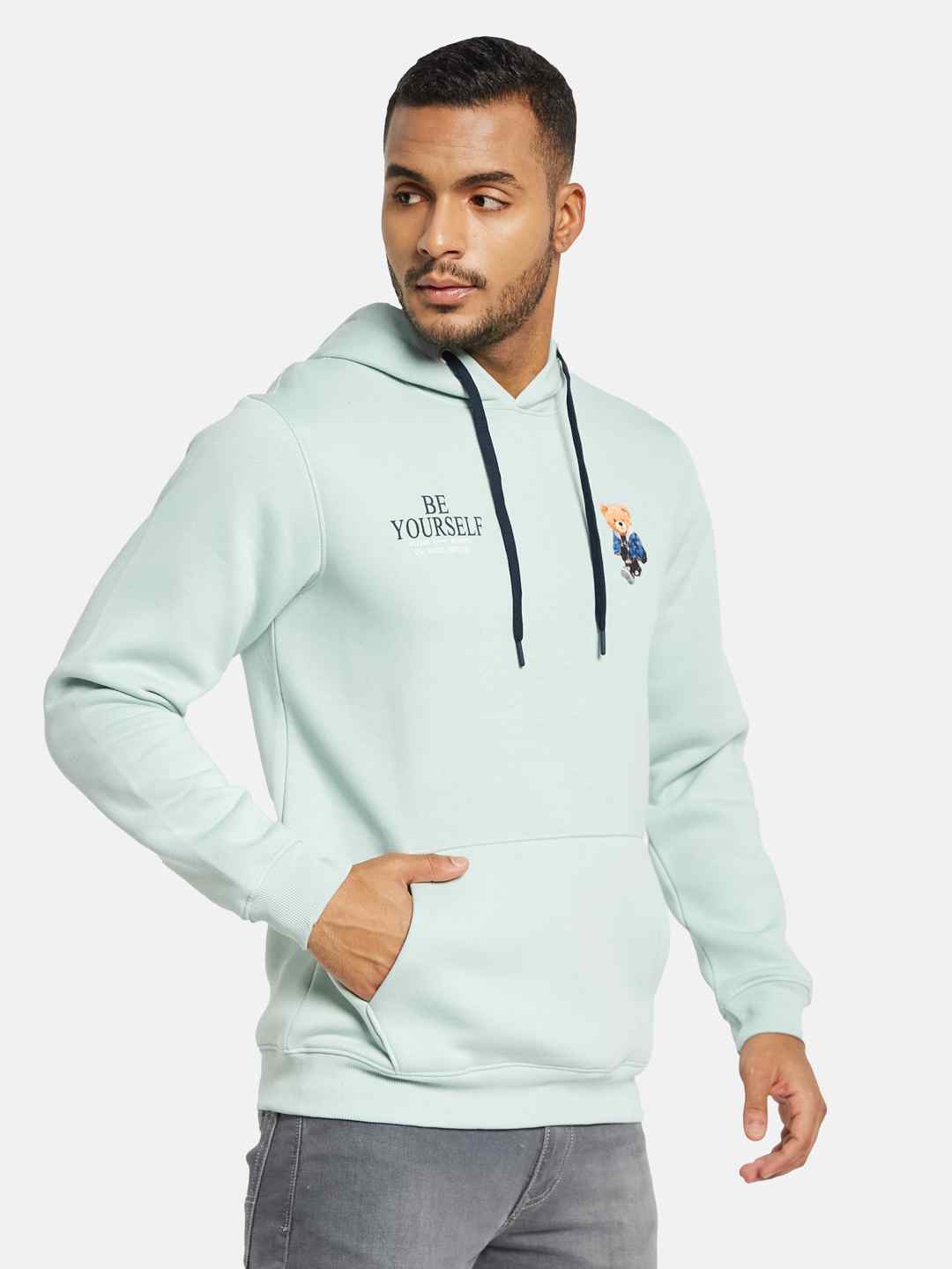 Octave Men Printed Hooded Sweatshirt