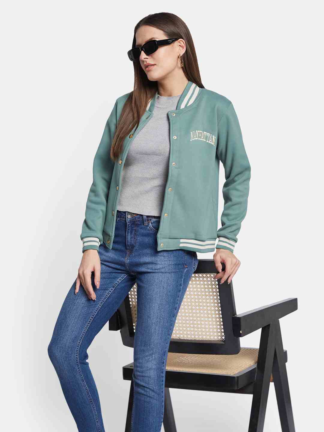 METTLE Women Mock Collar Sweatshirt