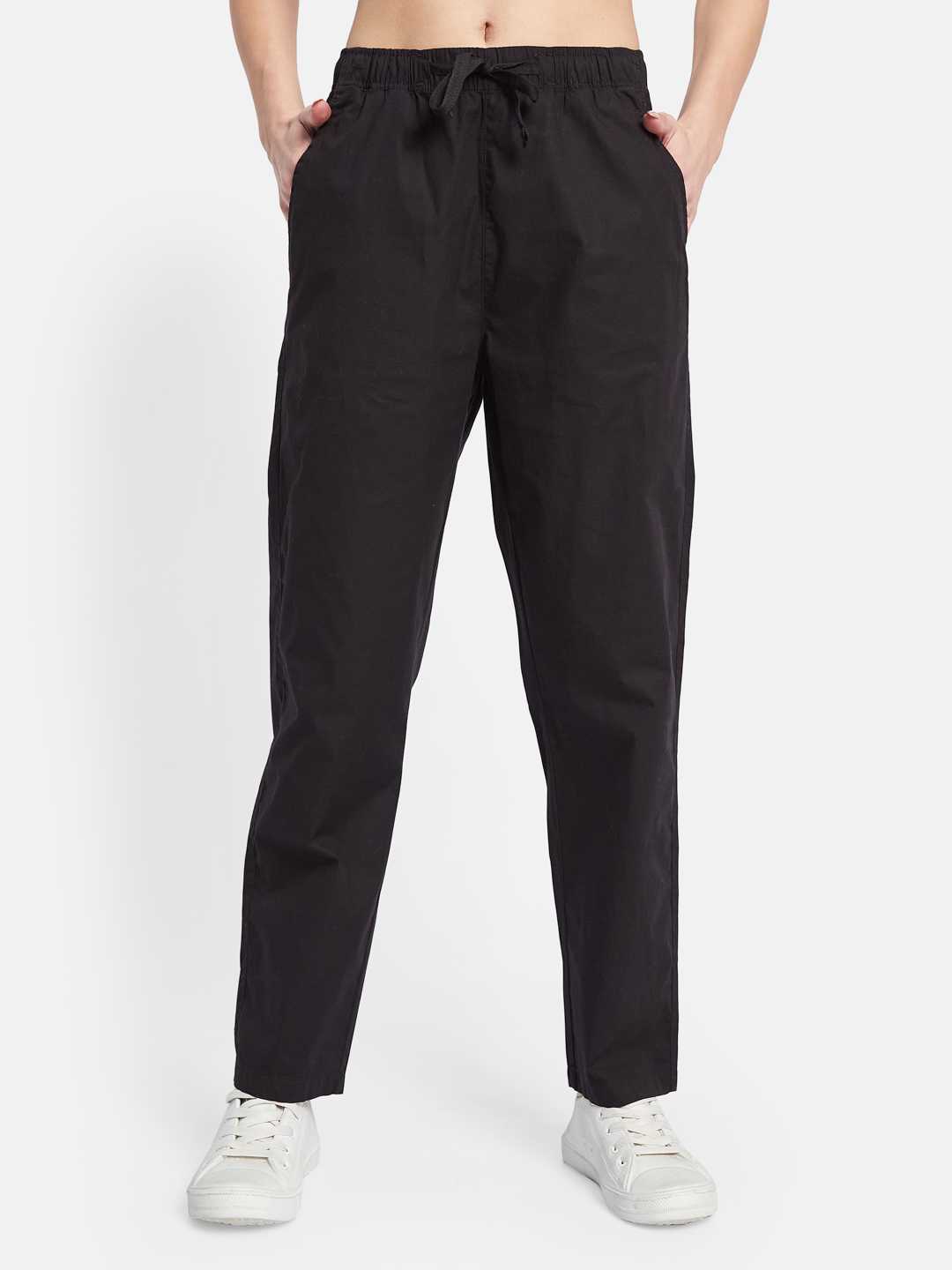 METTLE Women Cotton Mid Rise Track Pants