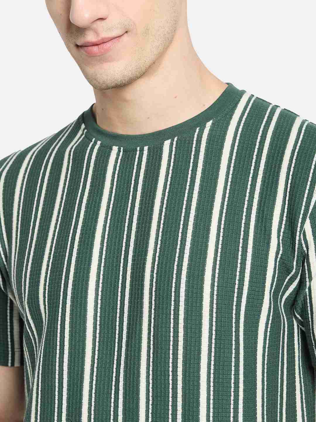 Octave Men Striped T-shirt