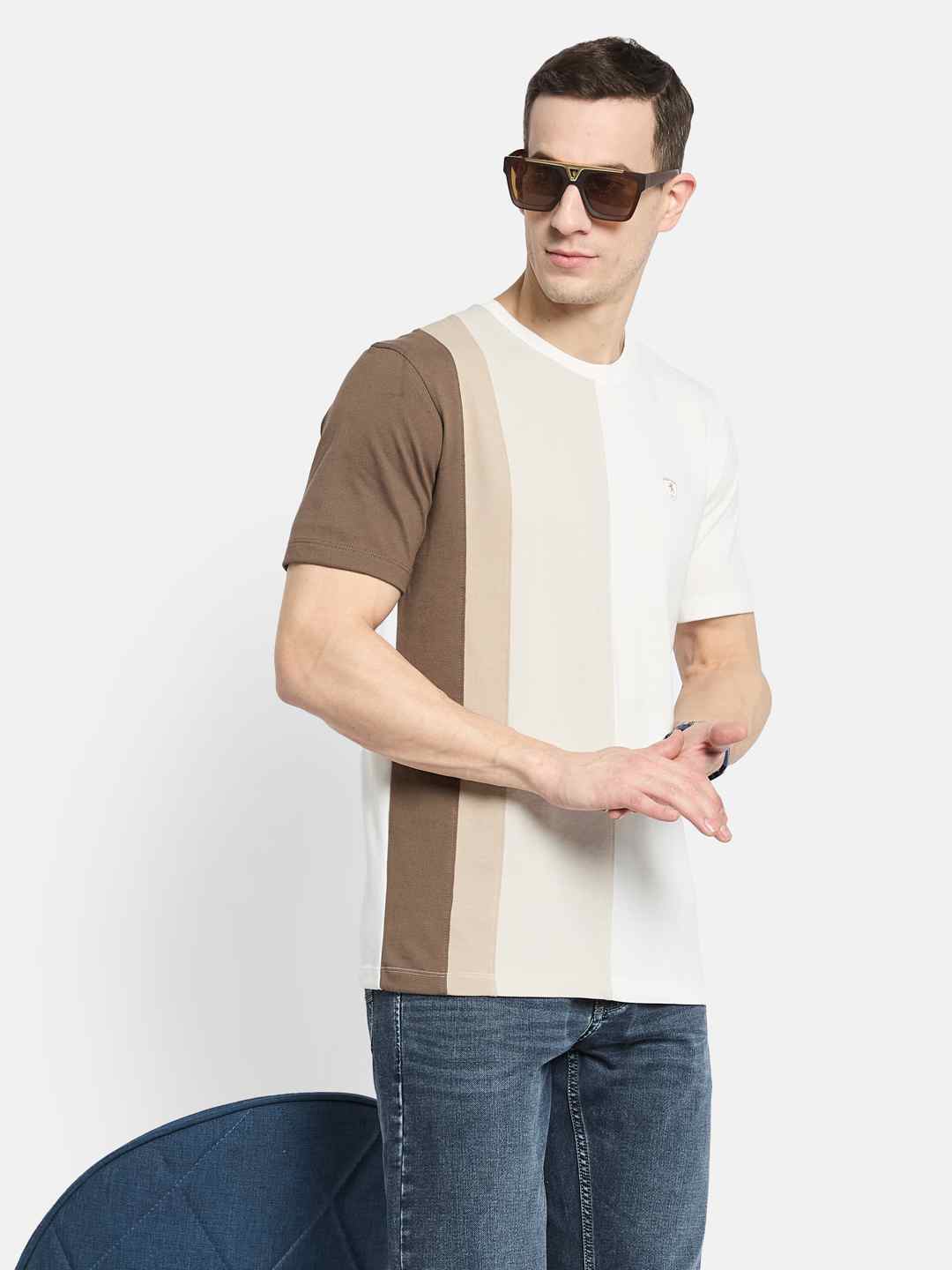 Octave Men Colourblocked T-shirt