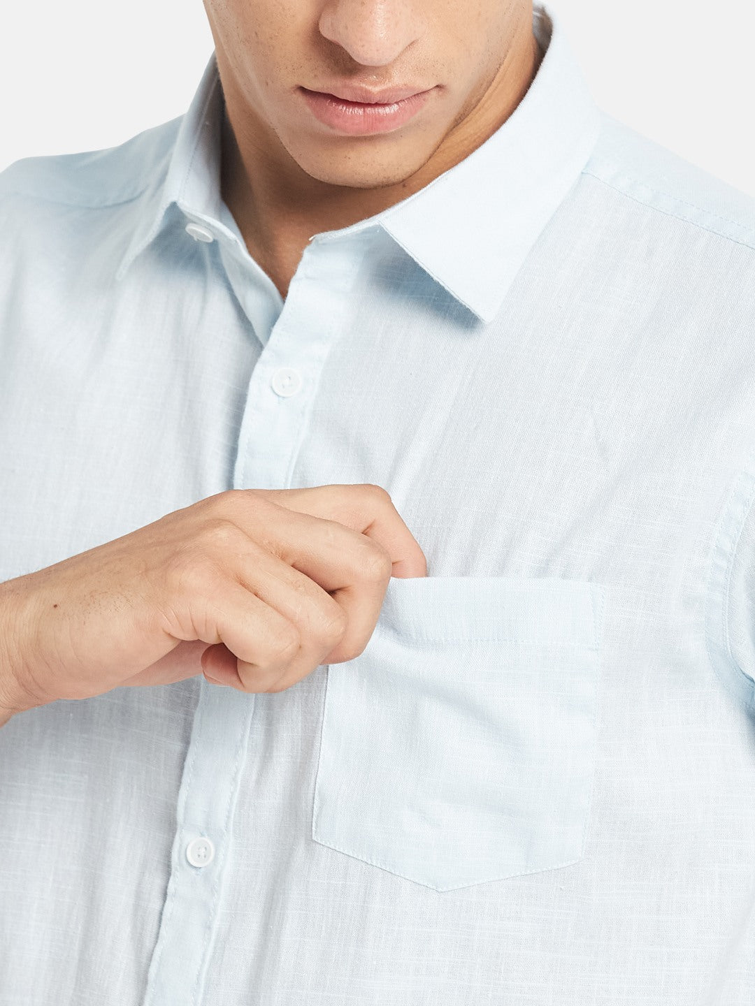 METTLE SS25 Spread Collar Cotton Casual Shirt