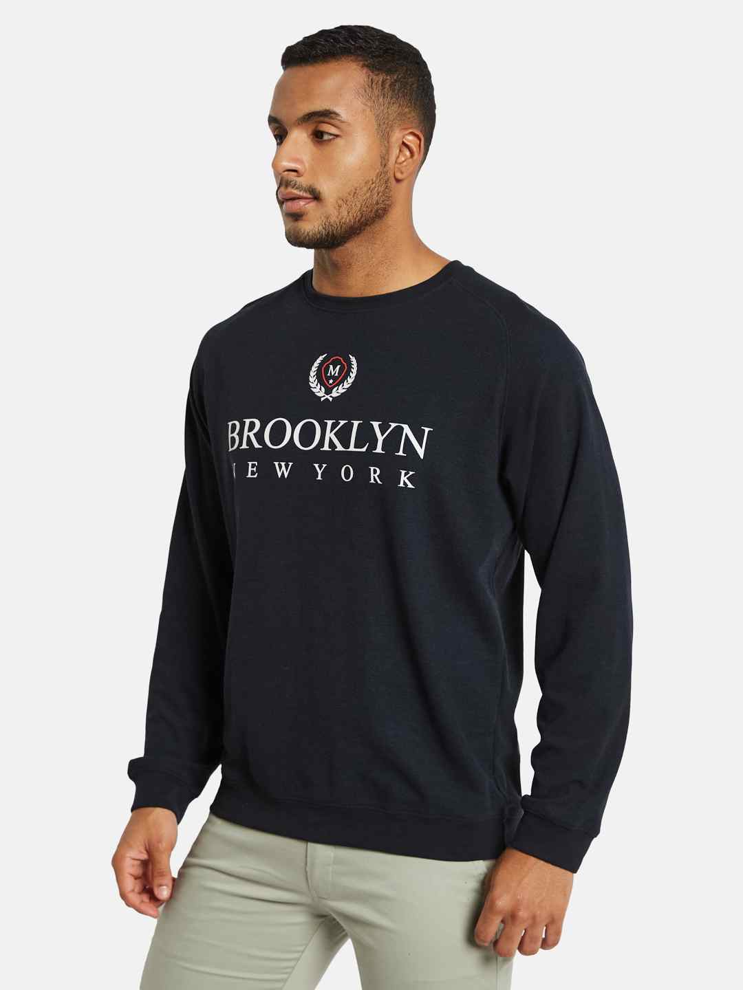 METTLE Men Printed Applique T-shirt