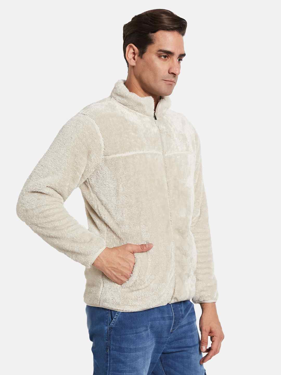 Octave Men Mock Collar Front-Open Sweatshirt