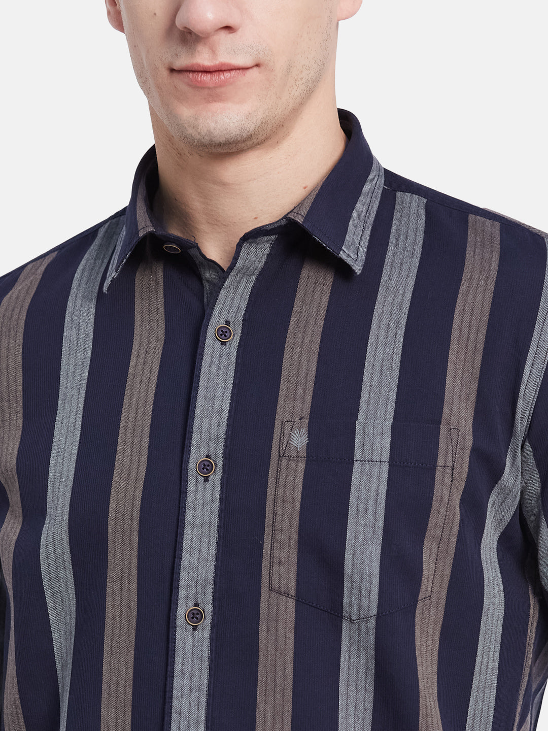 METTLE Men Multi Stripes Opaque Striped Casual Shirt