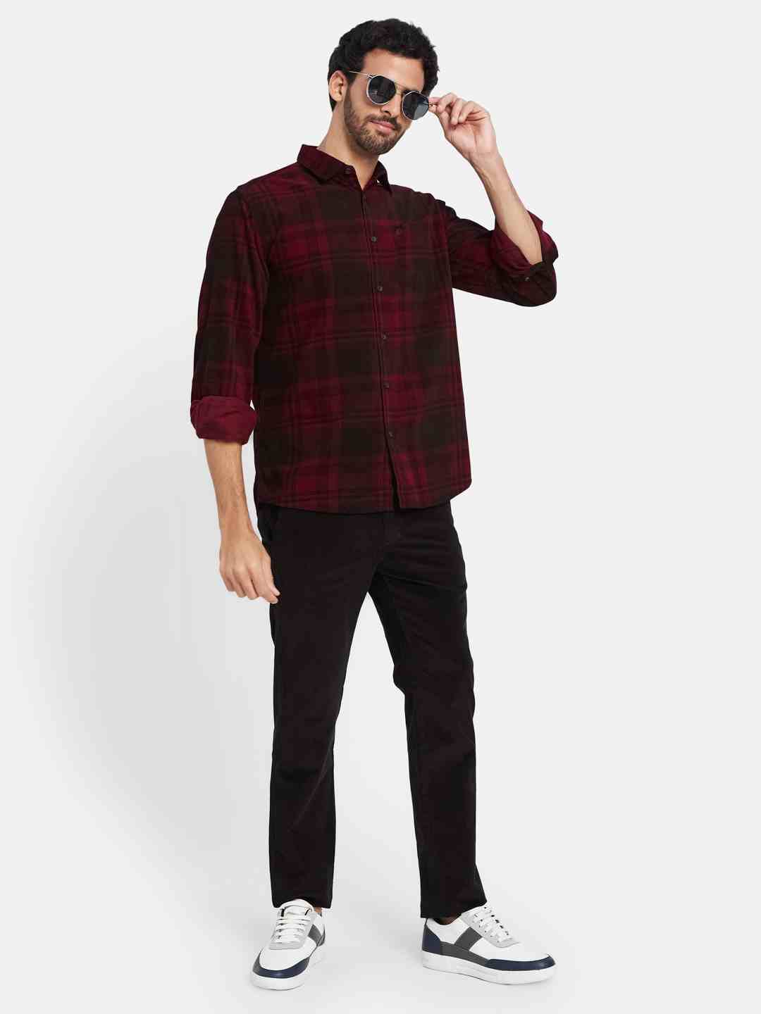 Mettle Tartan Checked Cotton Casual Shirt