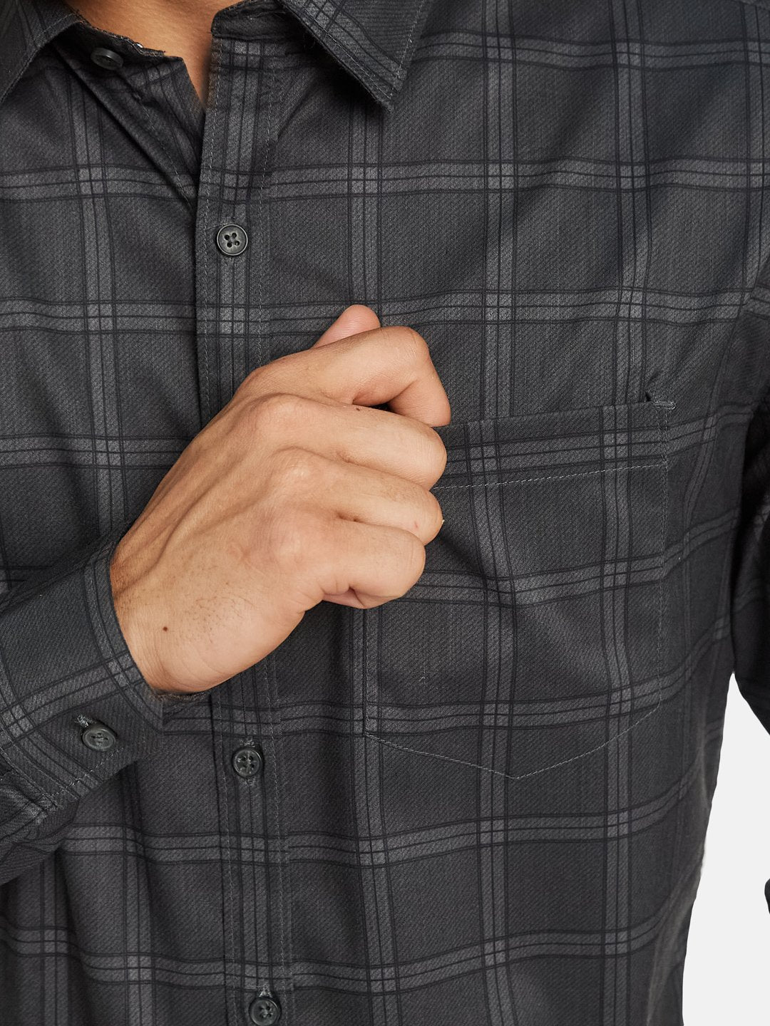 METTLE Men Checked Spread Collar Cotton Casual Shirt