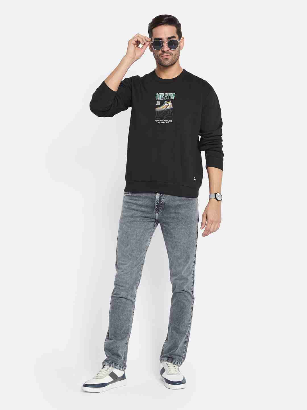 Octave Men Printed Pullover Sweatshirt