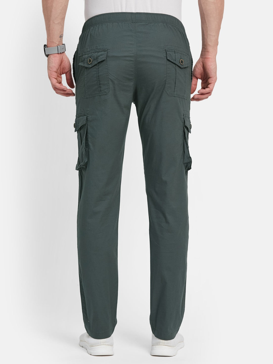 Octave Men Cotton Mid-Rise Cargo Track Pant