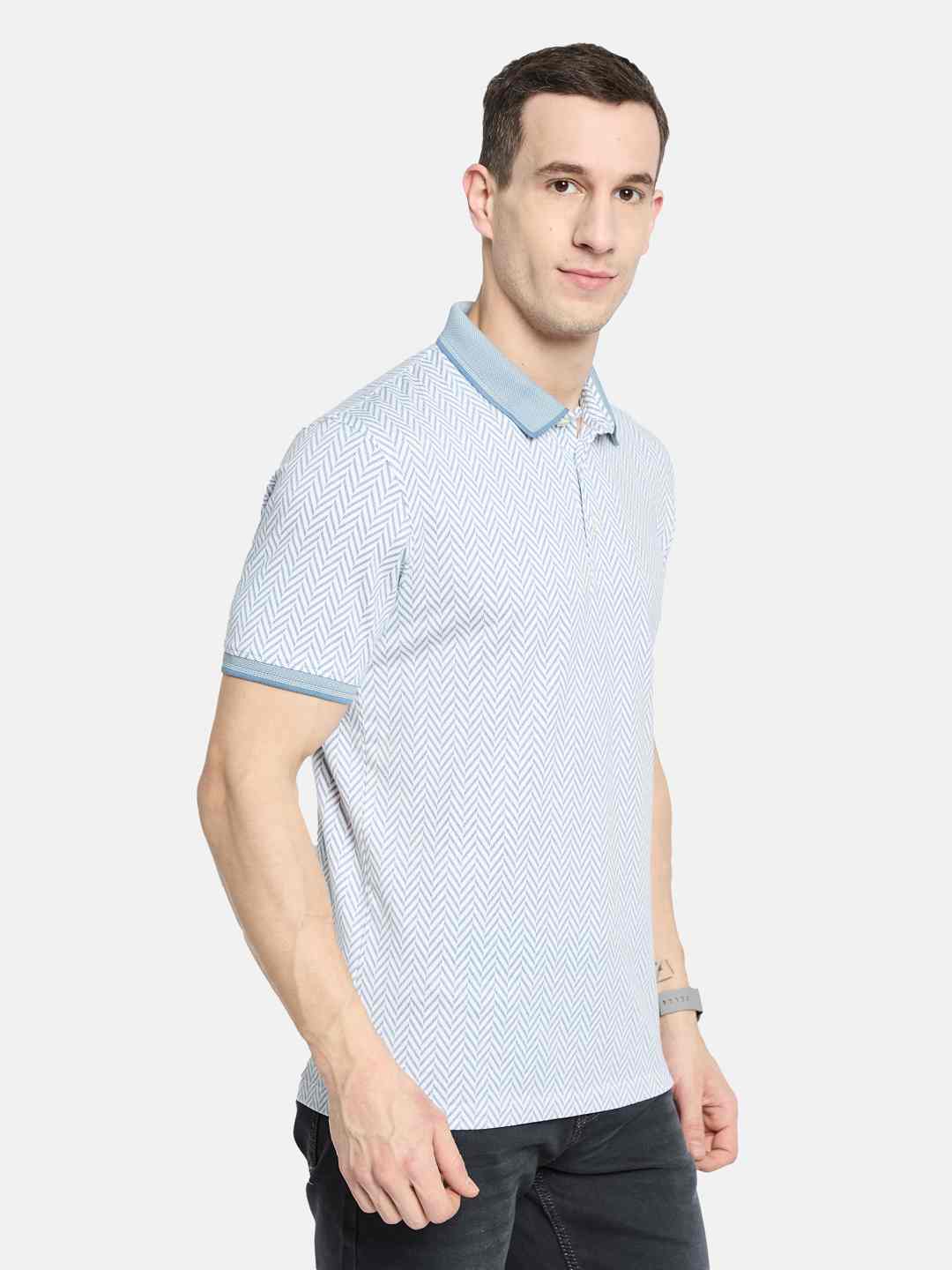 Octave Men Printed Polo Collar T-shirt