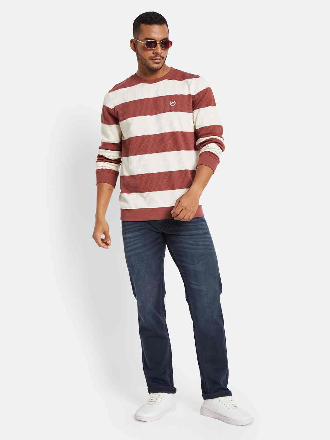 METTLE Men Striped T-shirt