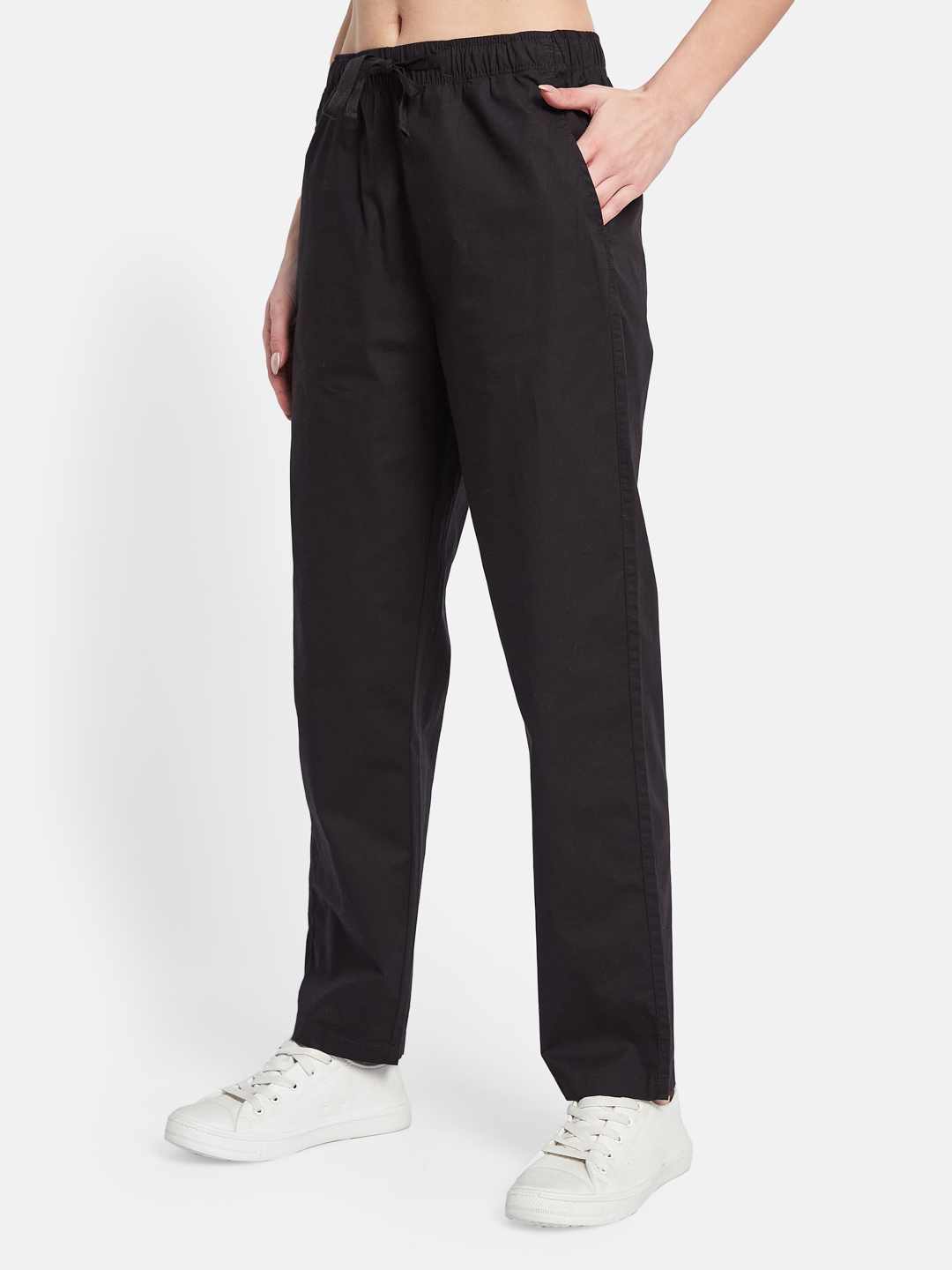 METTLE Women Cotton Mid Rise Track Pants