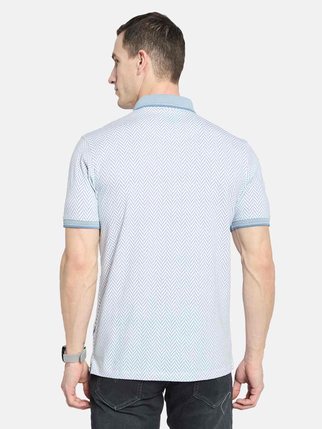Octave Men Printed Polo Collar T-shirt