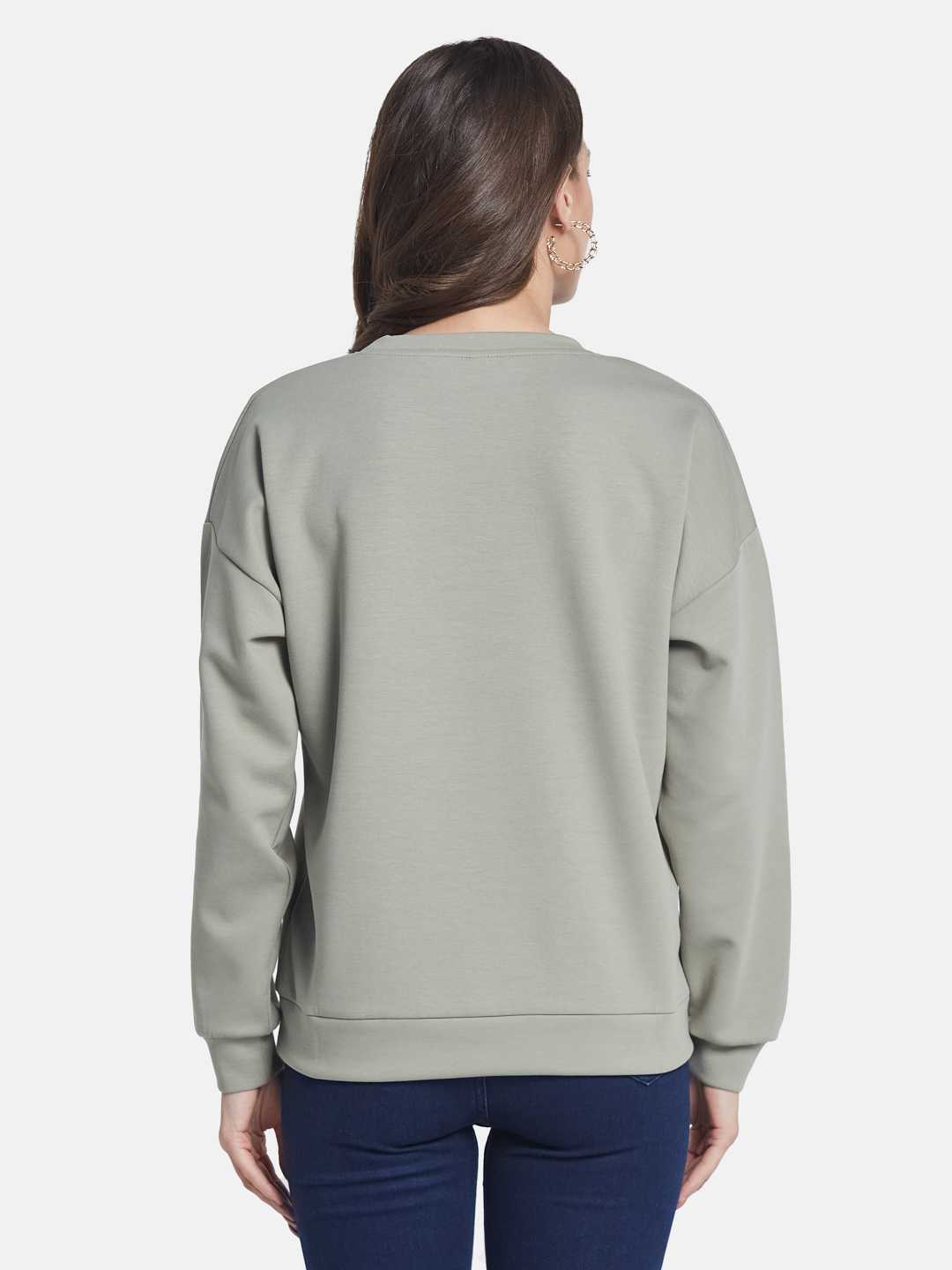 METTLE Women Typography Printed Sweatshirt