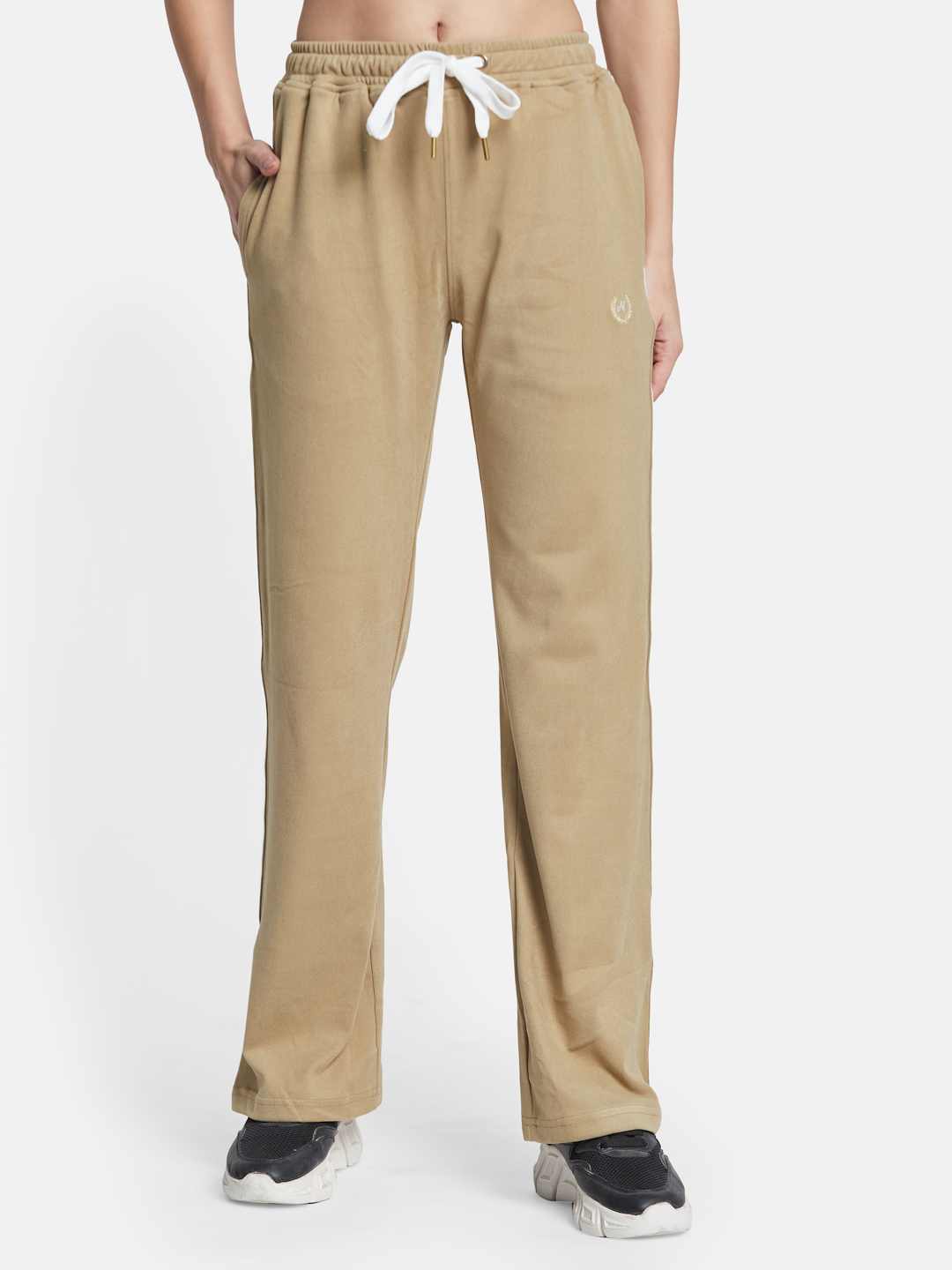 METTLE Women Regular Fit Mid Rise Fleece Track Pants