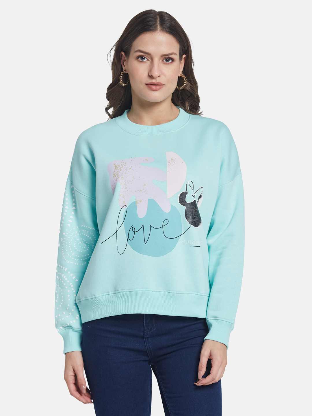 METTLE Women Printed Sweatshirt