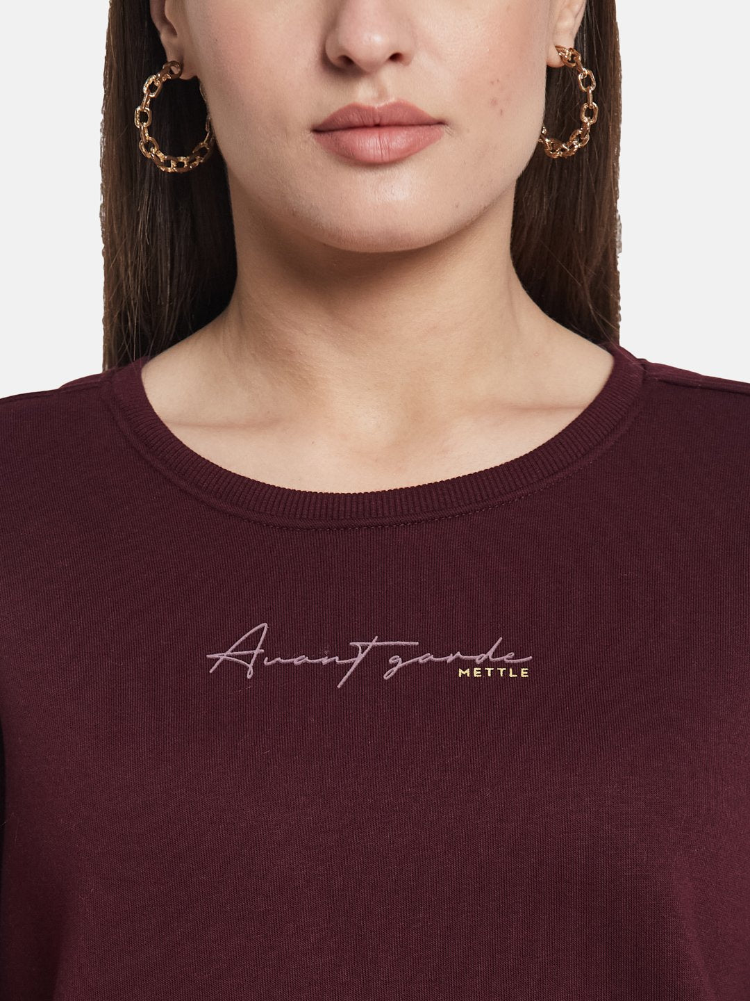 METTLE Women Round Neck Pullover Sweatshirt