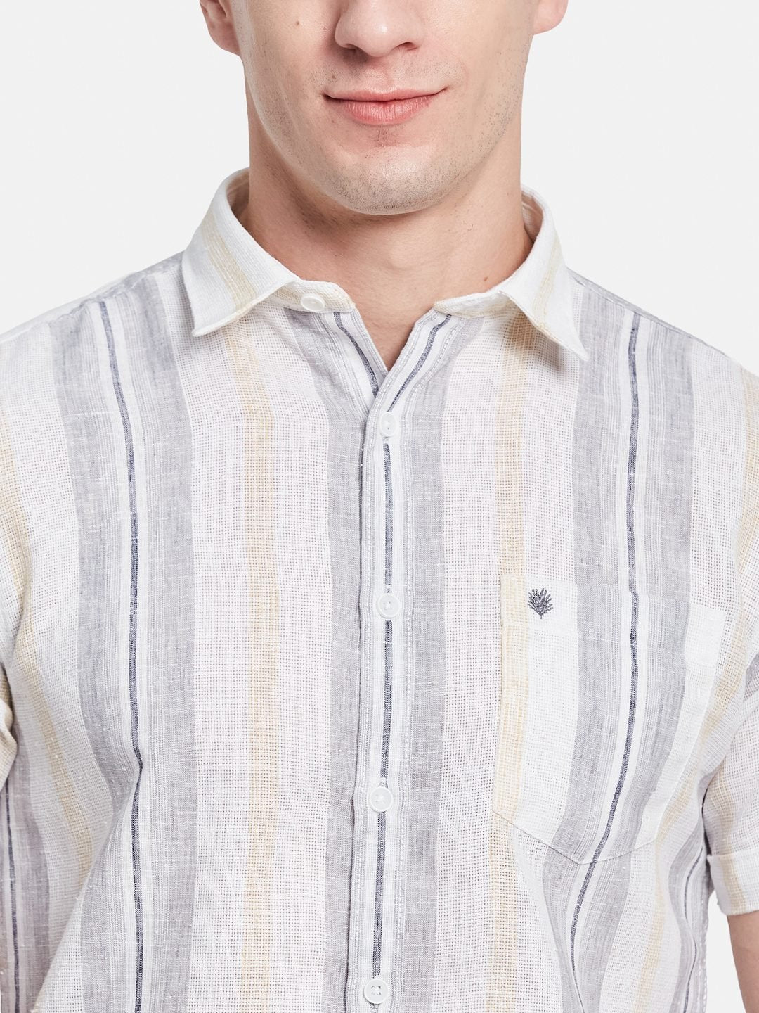 METTLE Men Multi Stripes Opaque Striped Casual Shirt