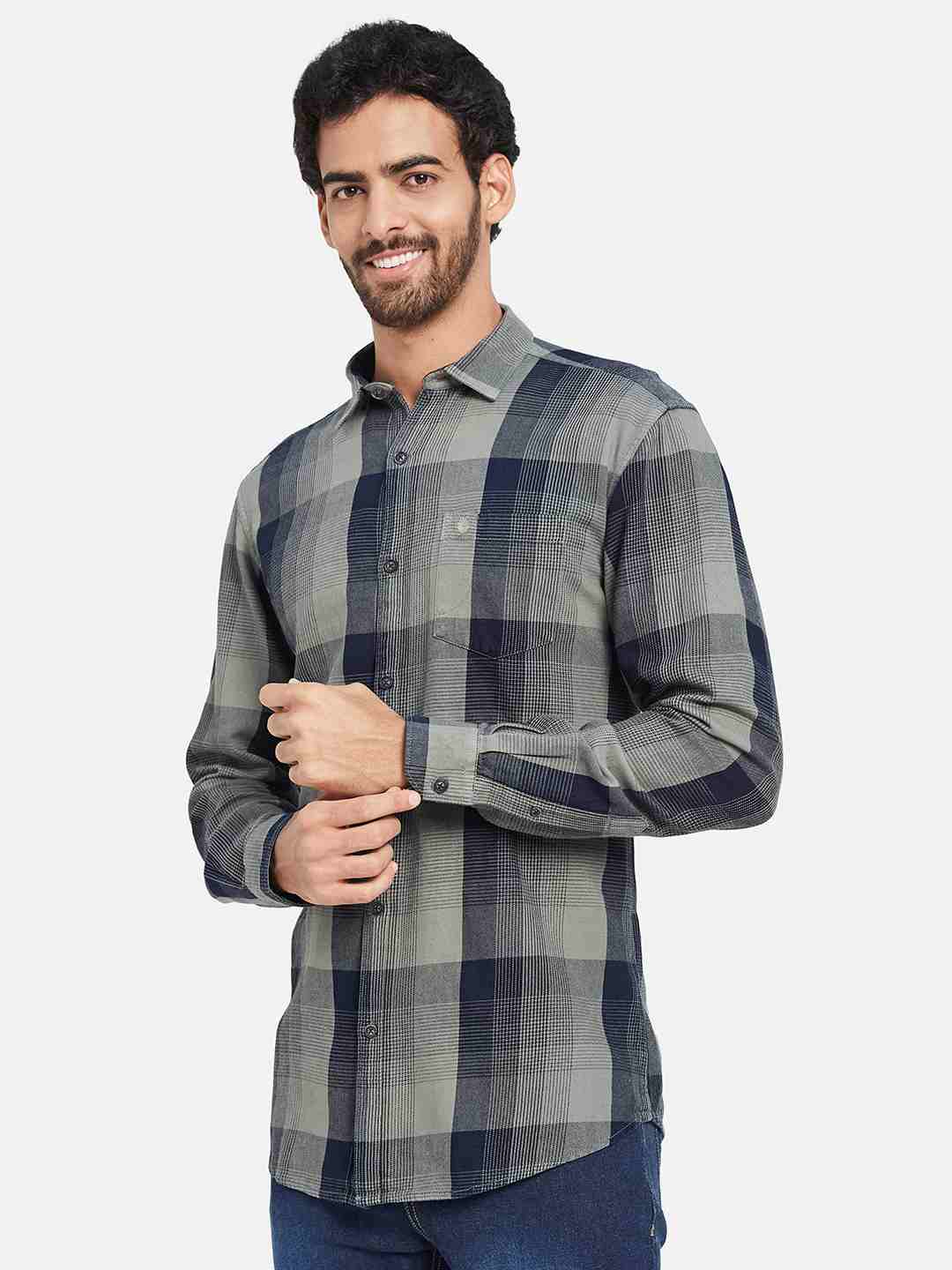 Mettle Checked Cotton Casual Shirt