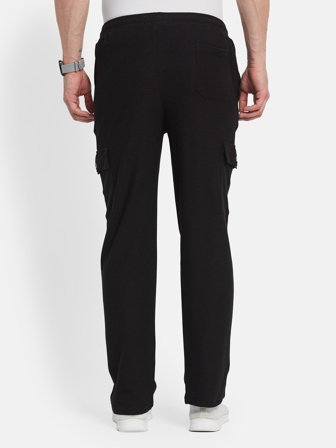 Octave Men Cotton Mid-Rise Slim Fit Cargo Track Pant