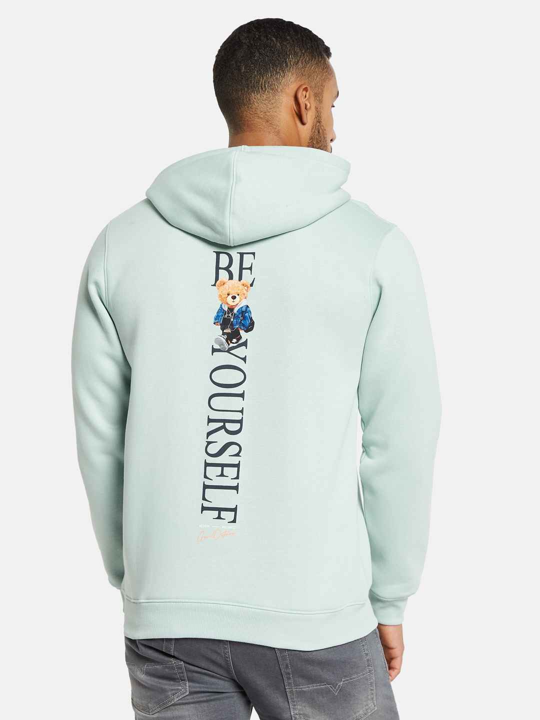 Octave Men Printed Hooded Sweatshirt