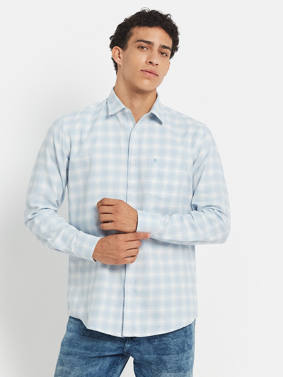 METTLE Checked Long Sleeves Cotton Shirt