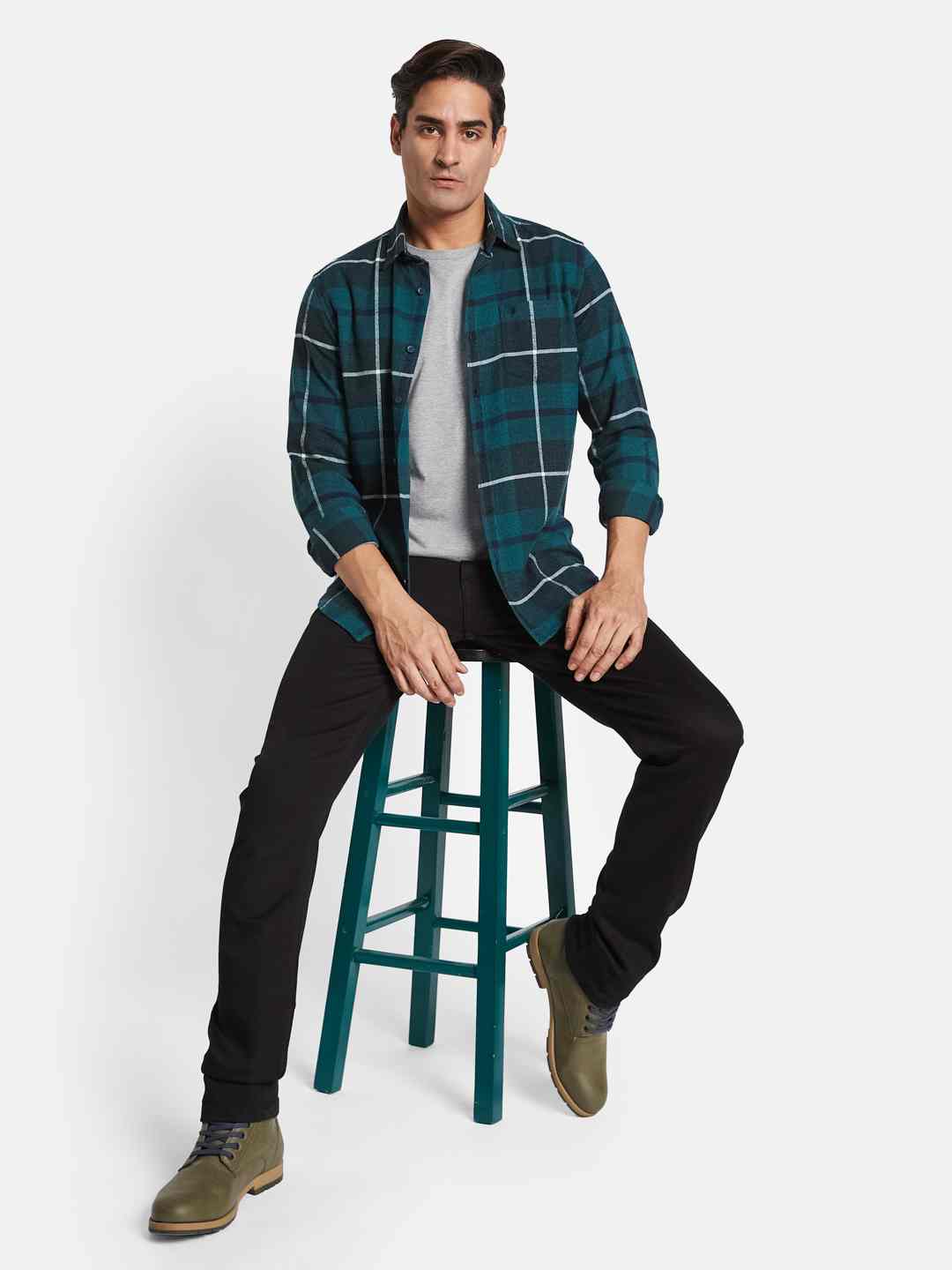 METTLE Men Opaque Colourblocked Casual Shirt