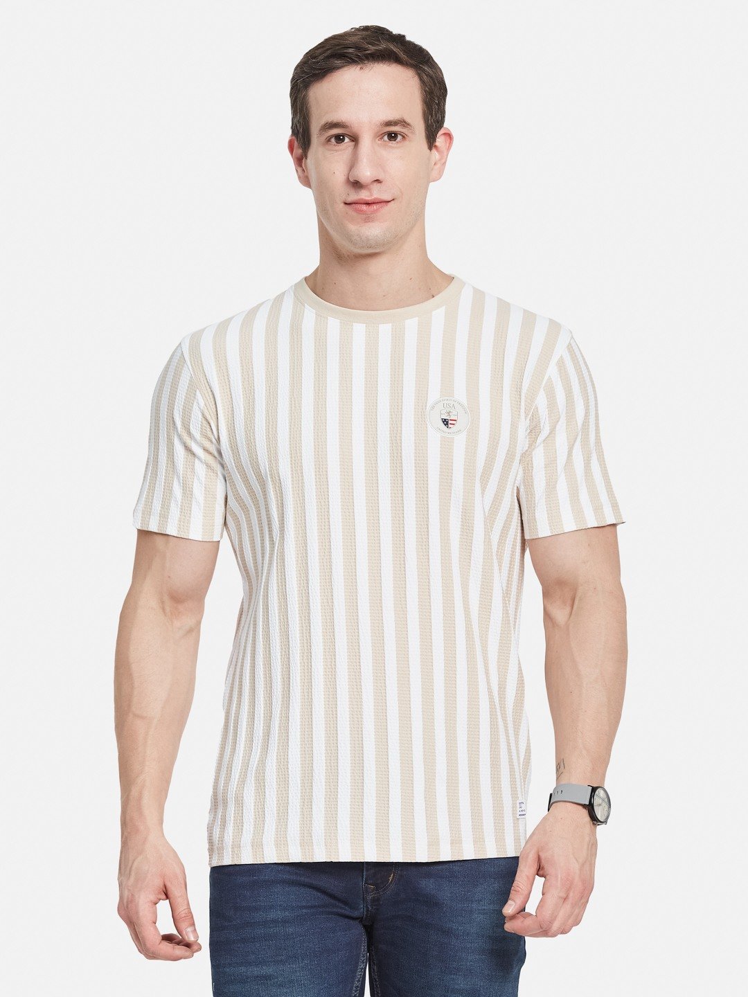 Octave Men Striped T-shirt