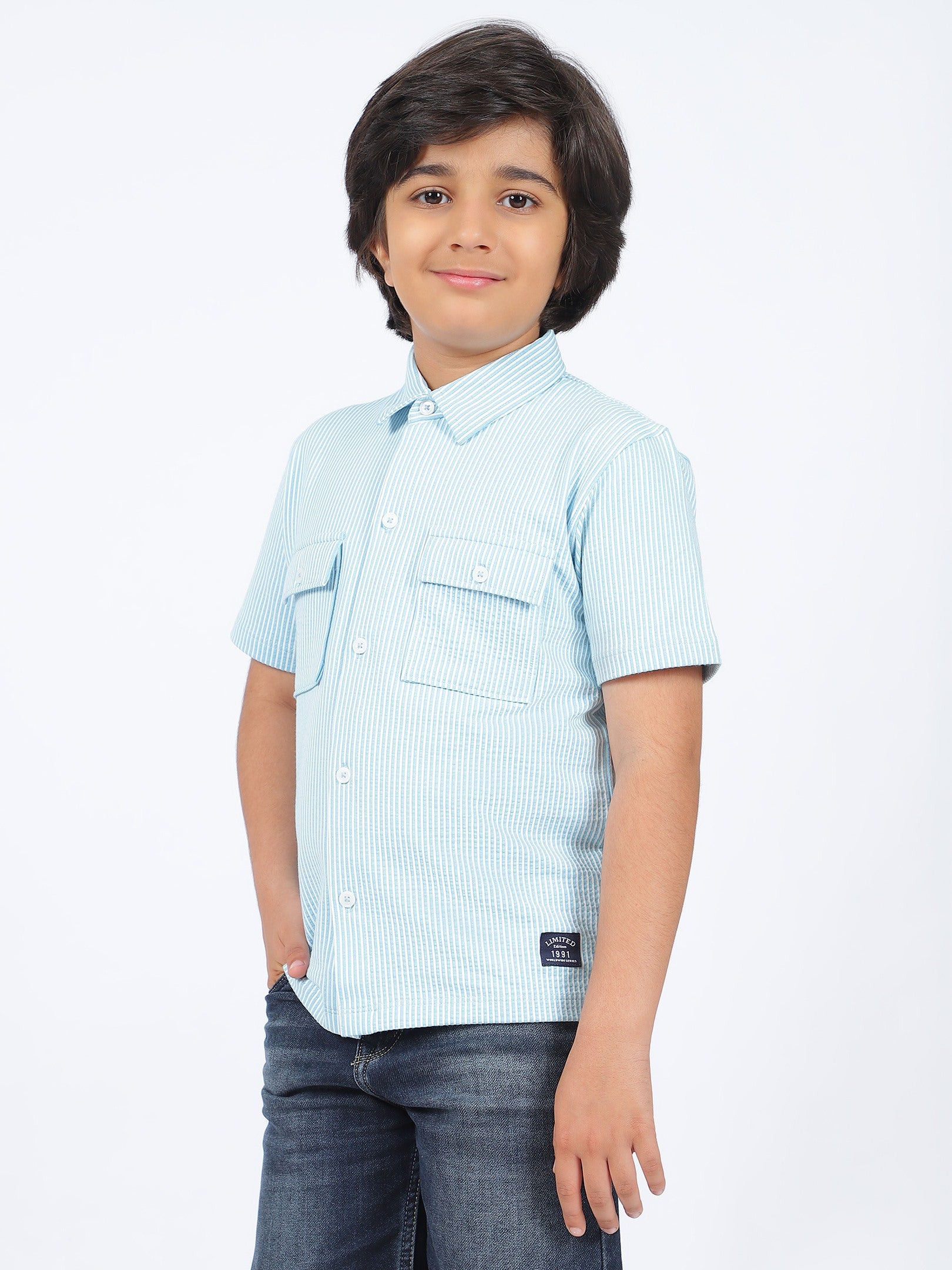 Octave Boys Striped Polo Collar T-shirt