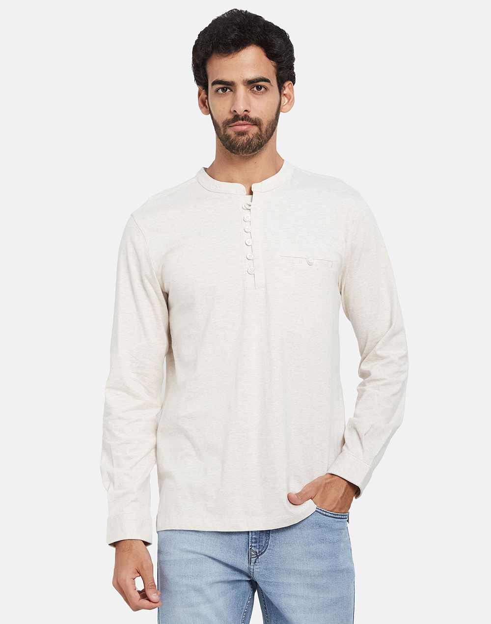 Mettle Henley Neck Cotton T-Shirt