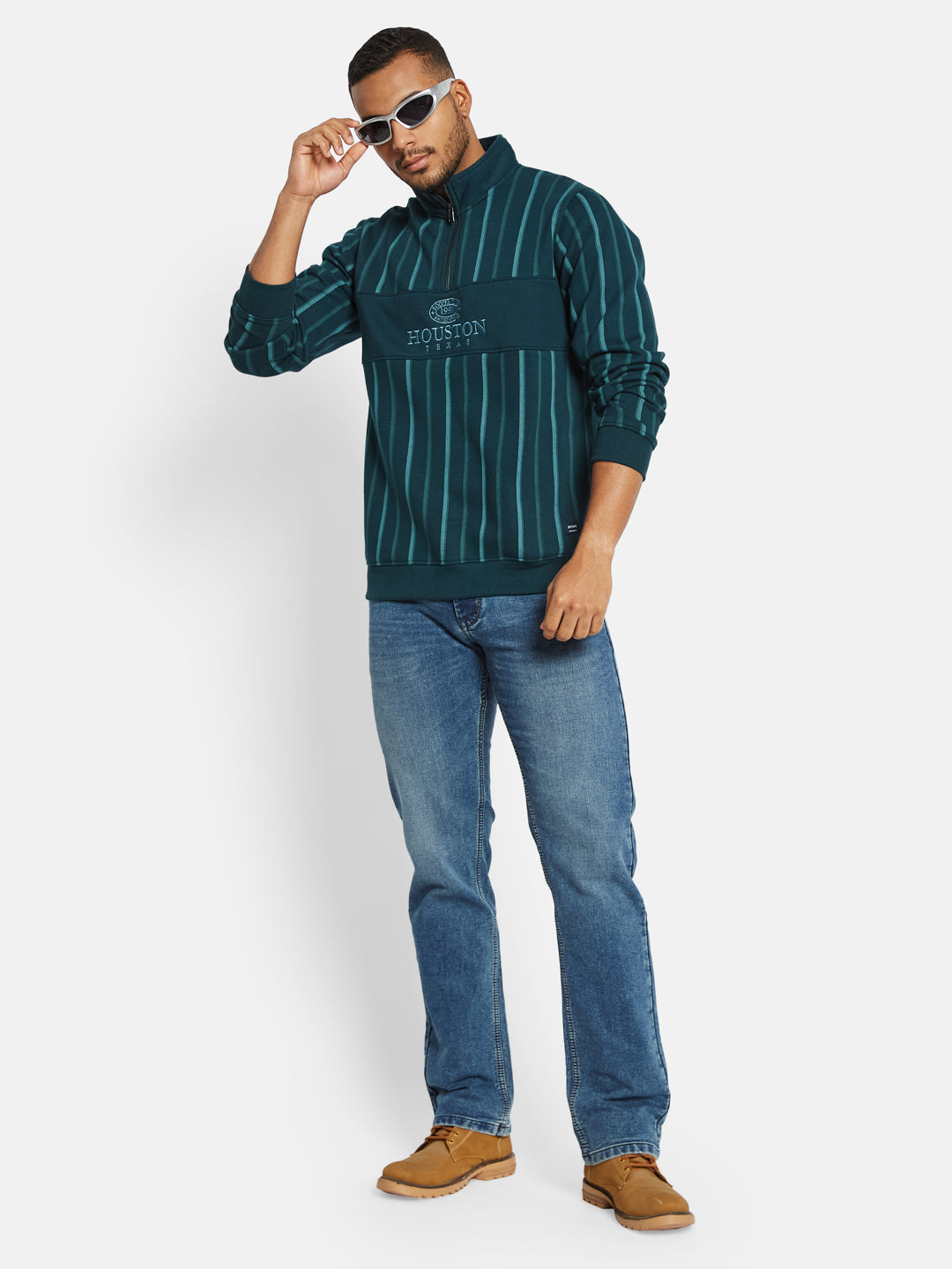 Octave Men Striped Sweatshirt