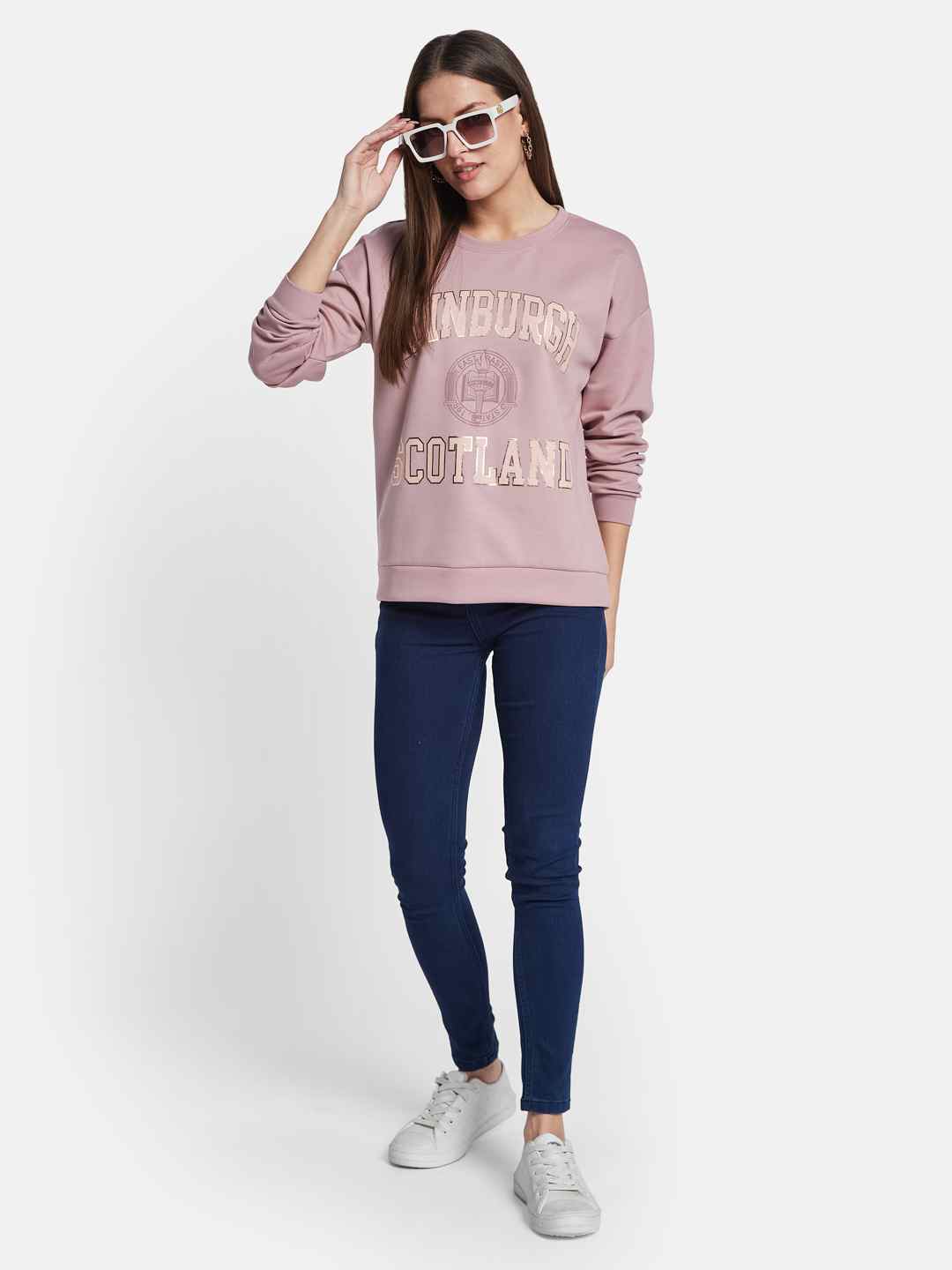 METTLE Women Printed Sweatshirt