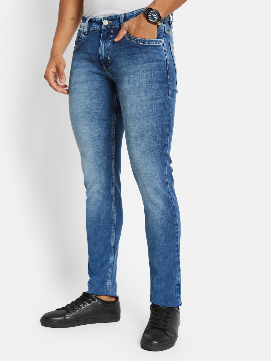 Octave Men Slim Fit Heavy Fade Stretchable Jeans