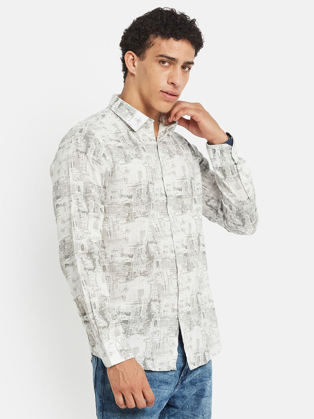 METTLE Men Printed Casual Shirt