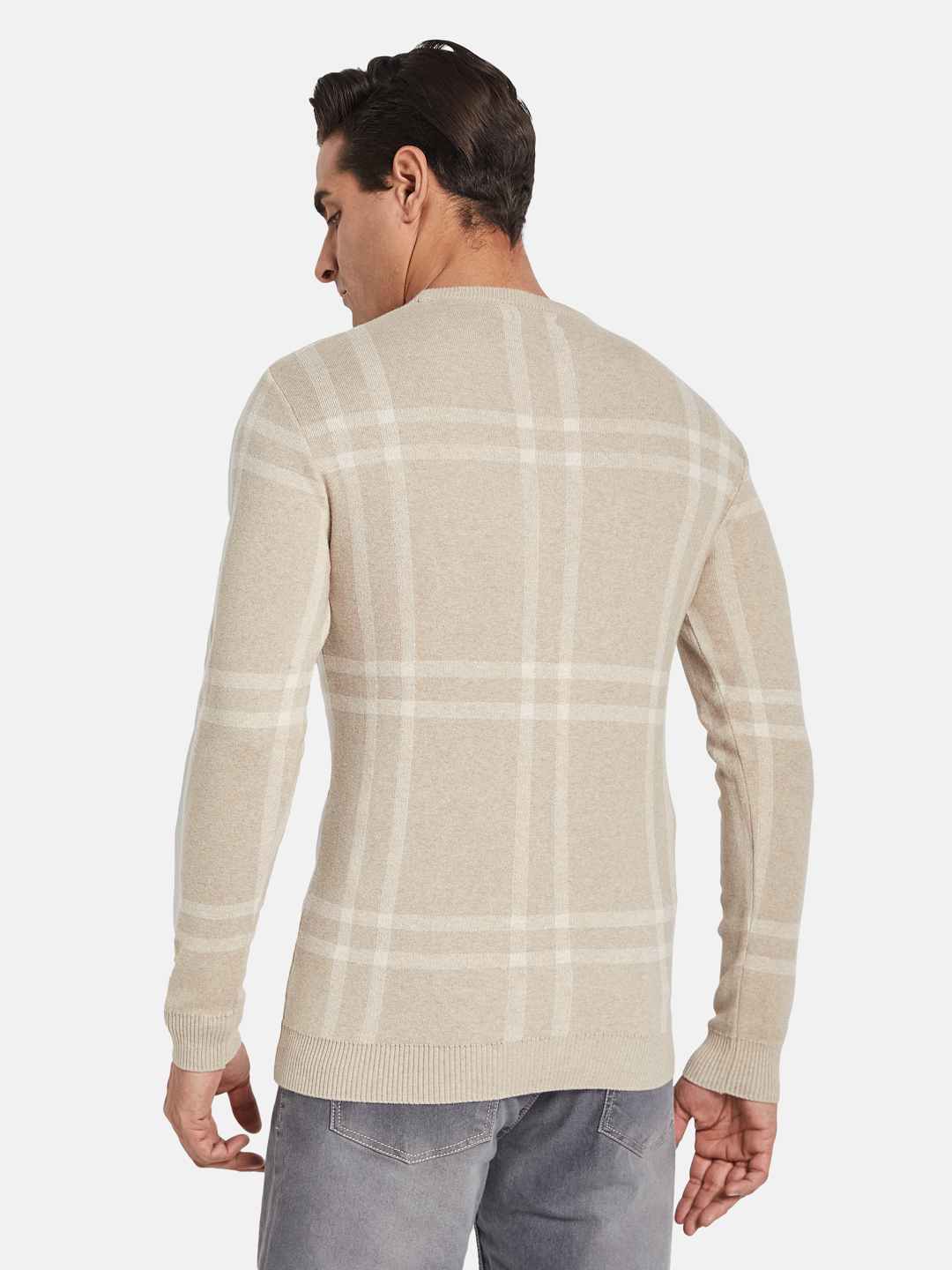 METTLE Men Checked Pullover