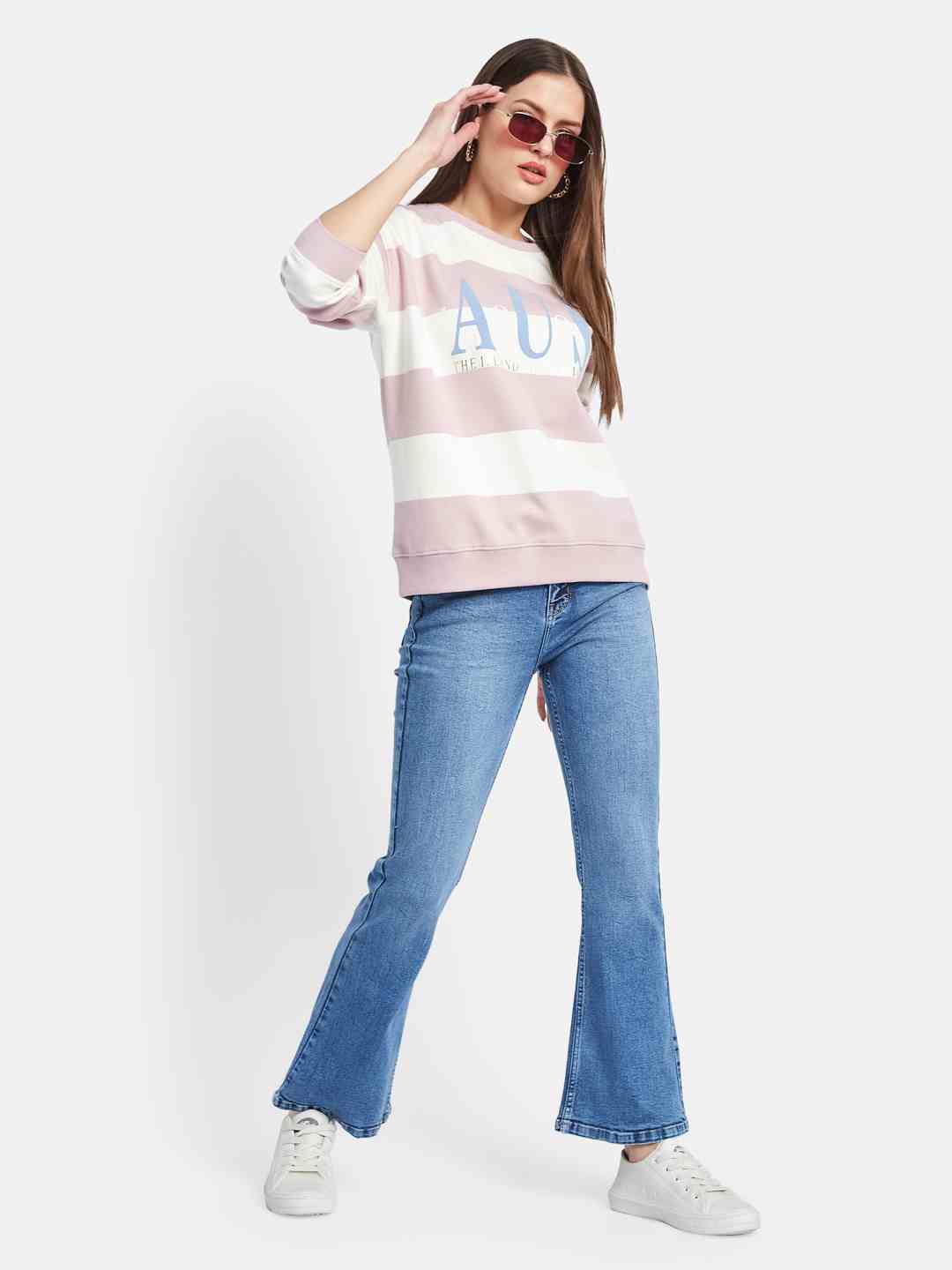 METTLE Women Colourblocked Sweatshirt