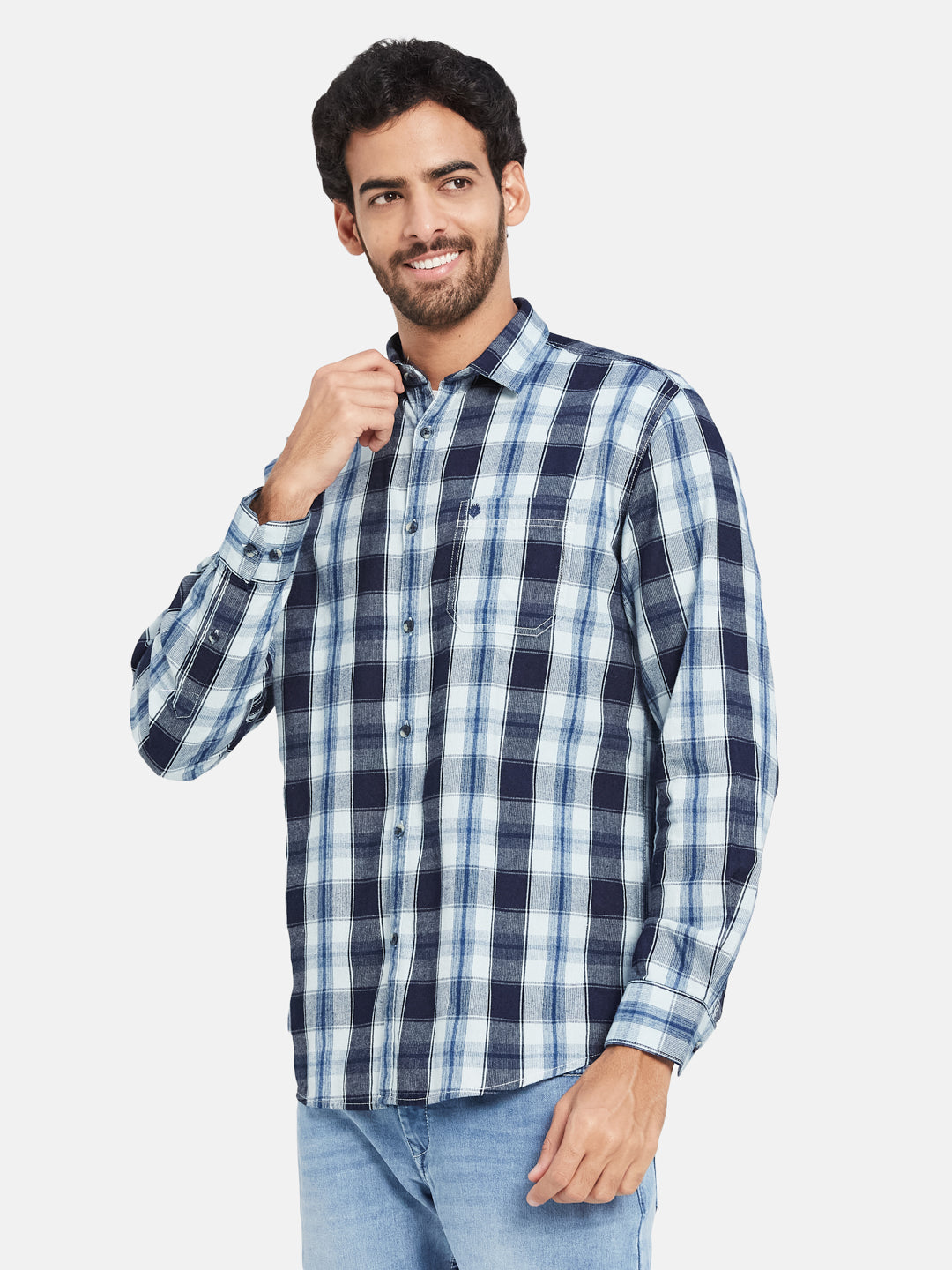 Mettle Tartan Checked Cotton Casual Shirt