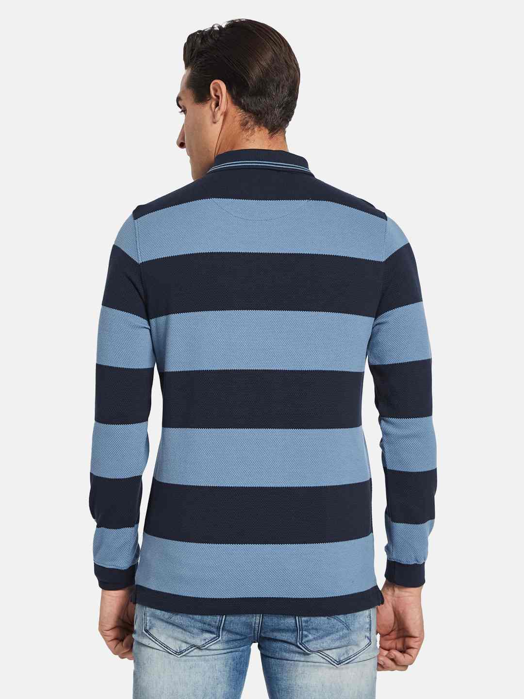 METTLE Men Colourblocked Polo Collar T-shirt