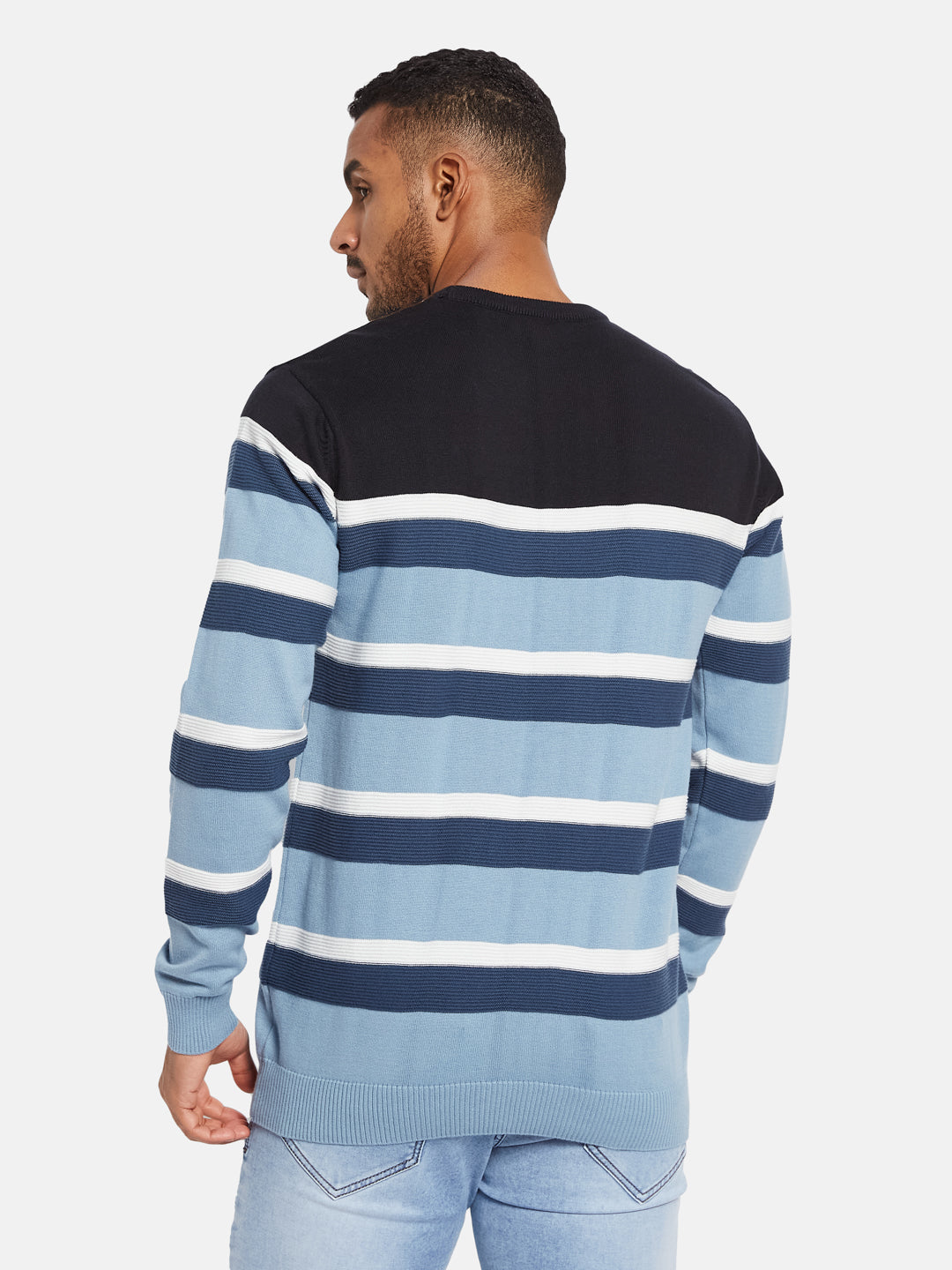 METTLE Men Colourblocked Pullover