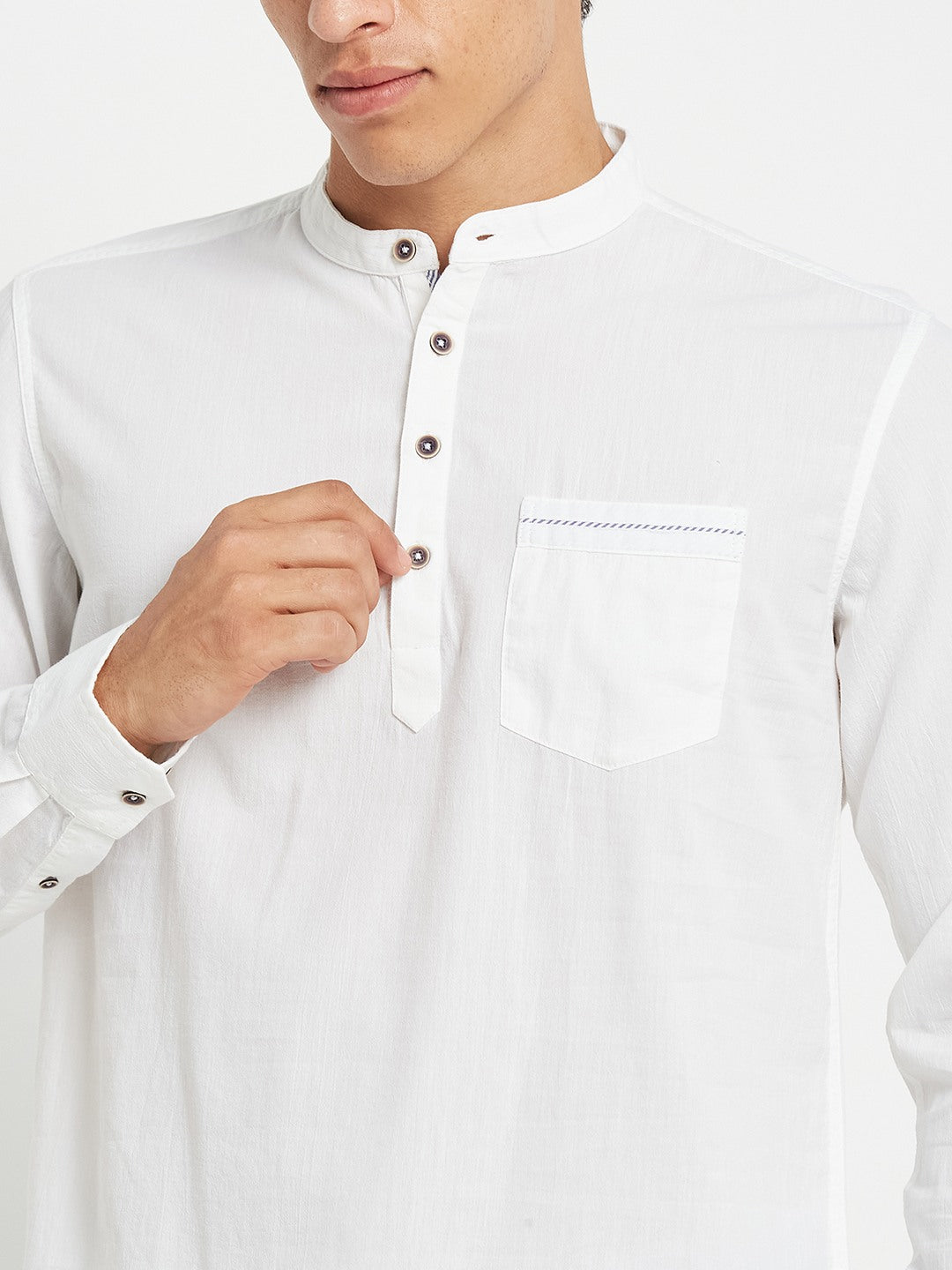 METTLE Band Collar Cotton Shirt