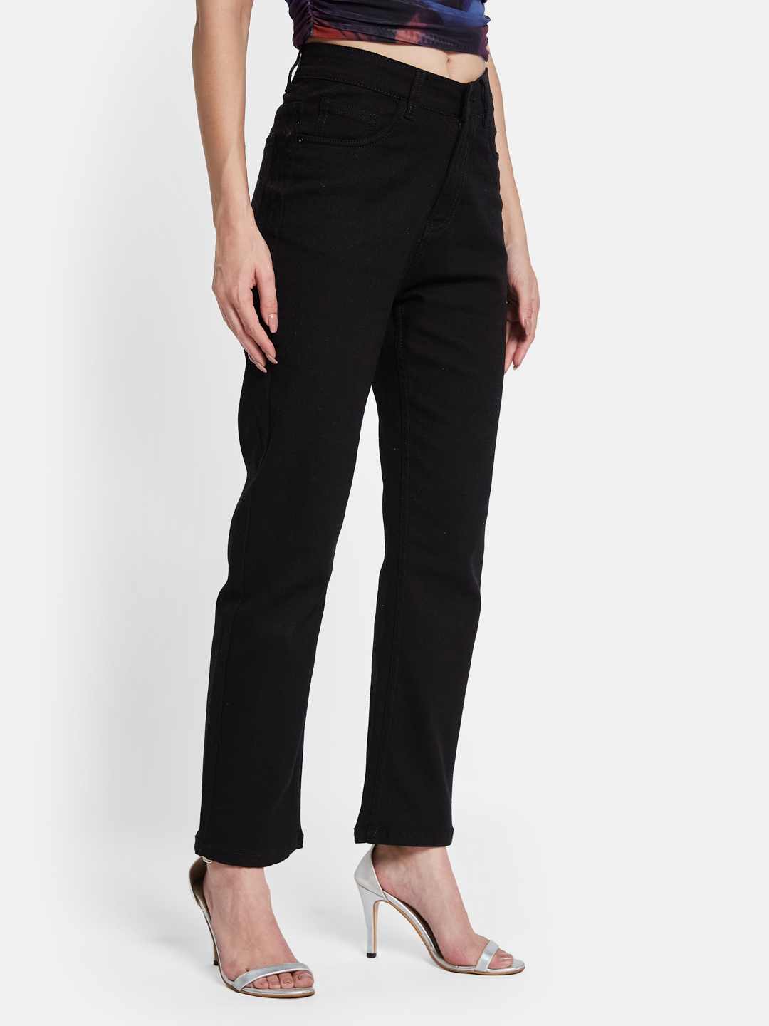 METTLE Women Straight Fit Light Fade Mid-Rise Stretchable Jeans