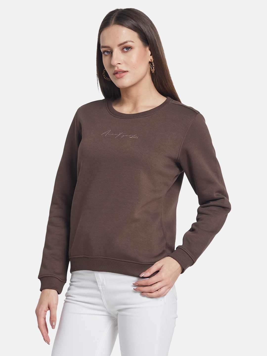METTLE Women Round Neck Sweatshirt