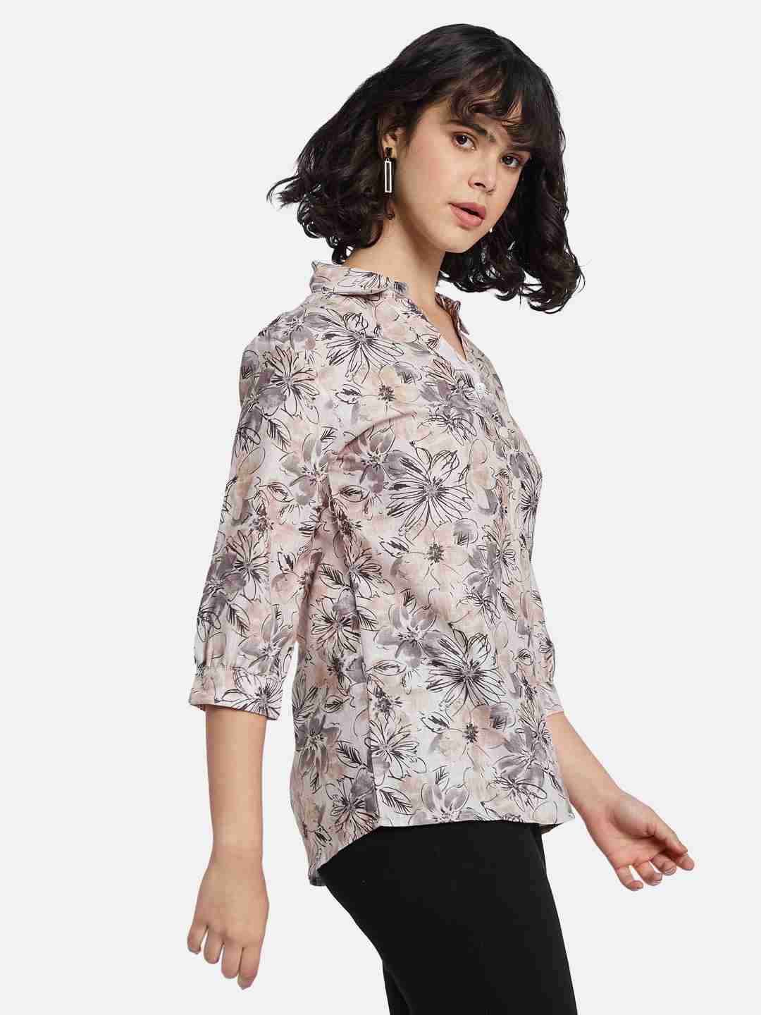 METTLE Floral Print Cotton Top
