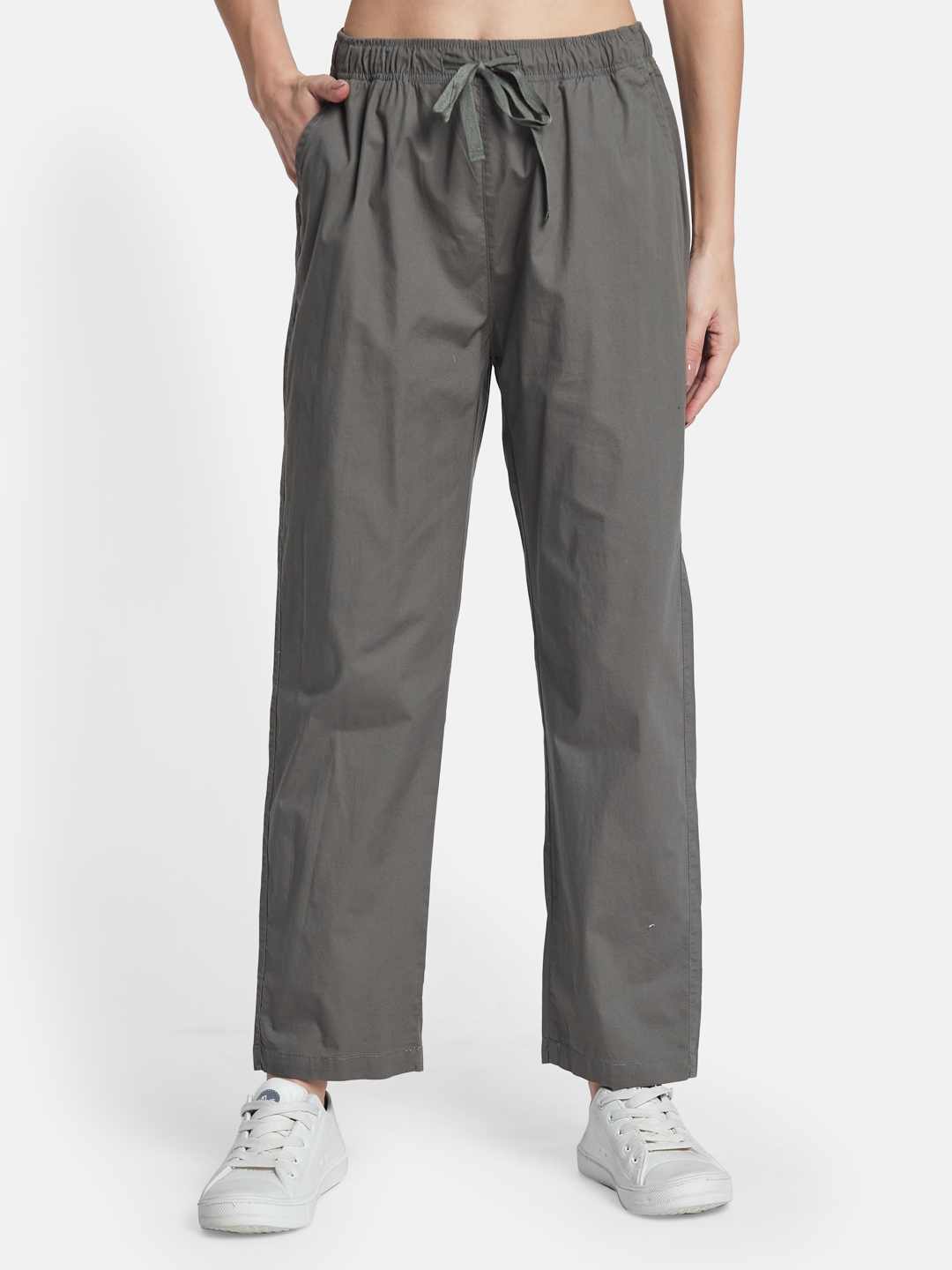 METTLE Women Regular Fit Mid Rise Cotton Track Pants