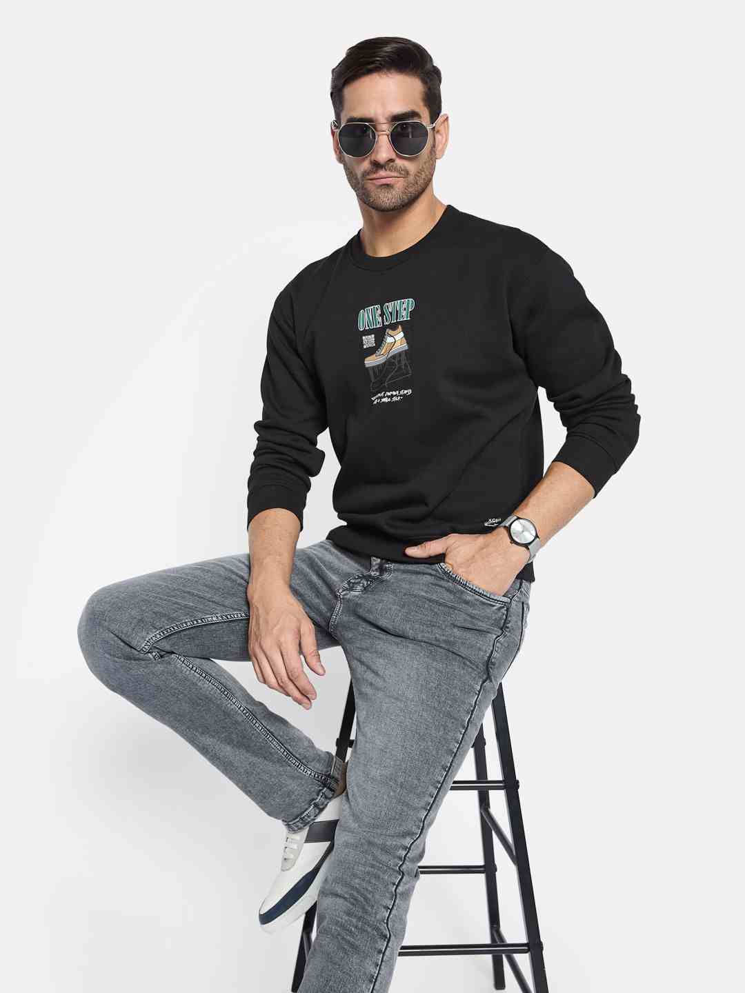 Octave Men Printed Pullover Sweatshirt