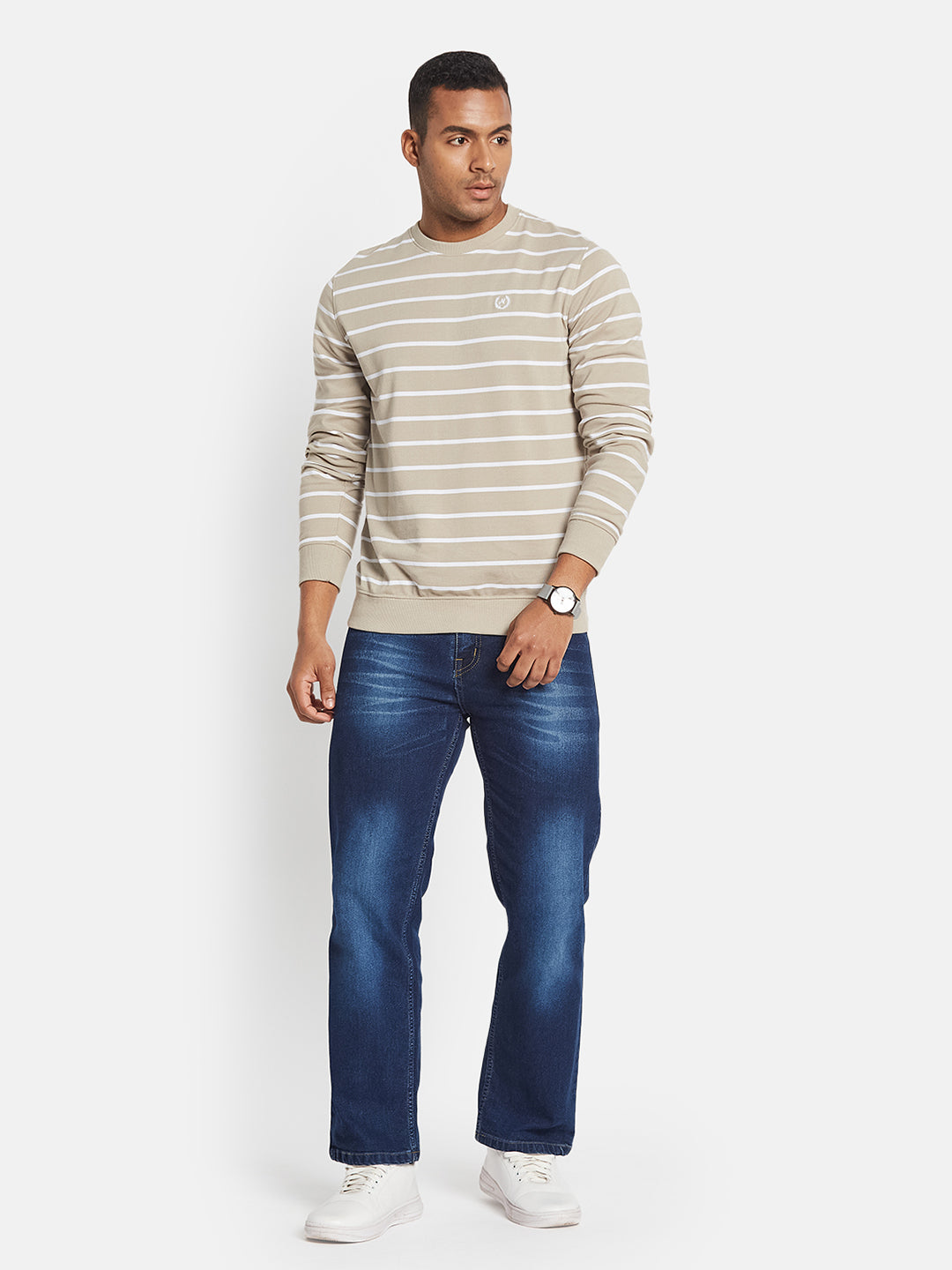 METTLE Men Striped T-shirt